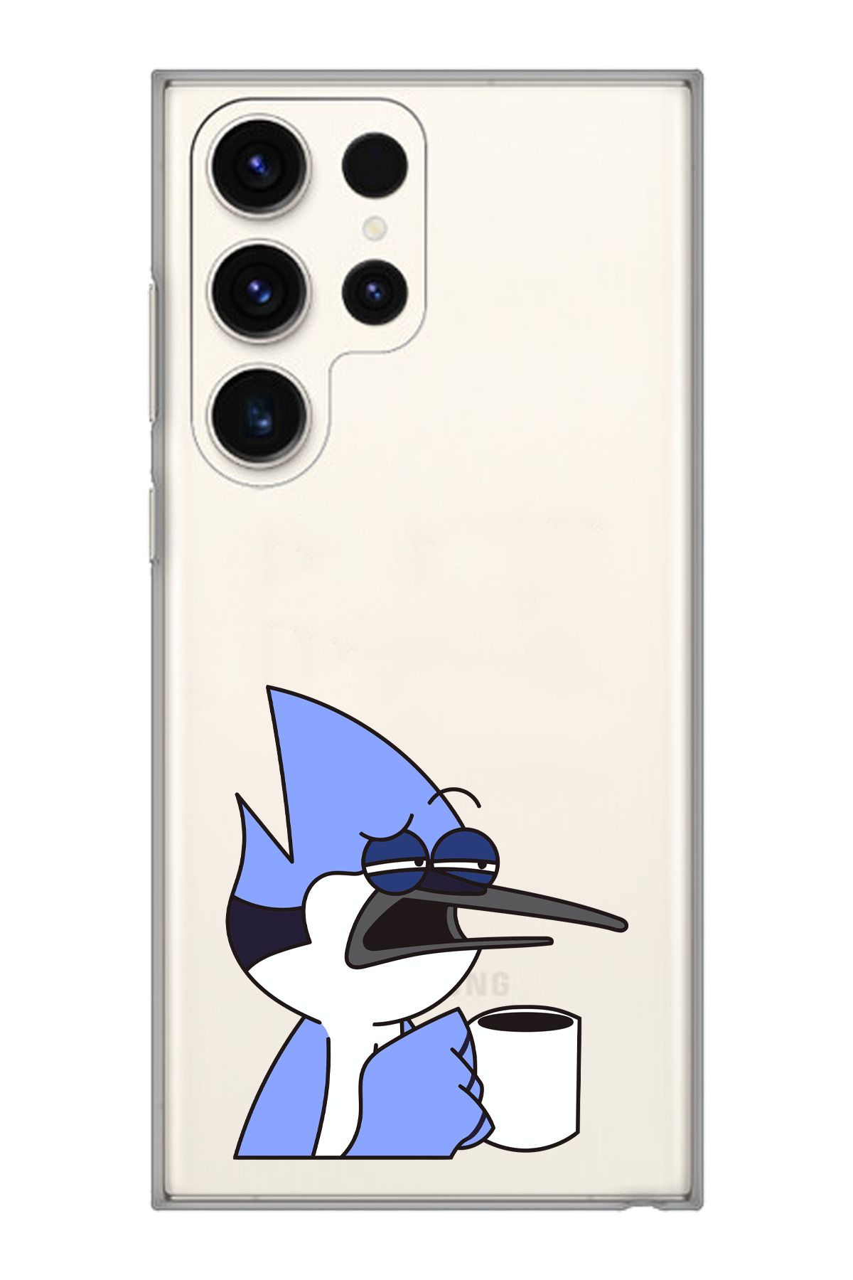moonset Samsung Galaxy S22 Ultra Uyumlu Mordecai Tasarımlı Baskılı Şeffaf Telefon Kılıfı