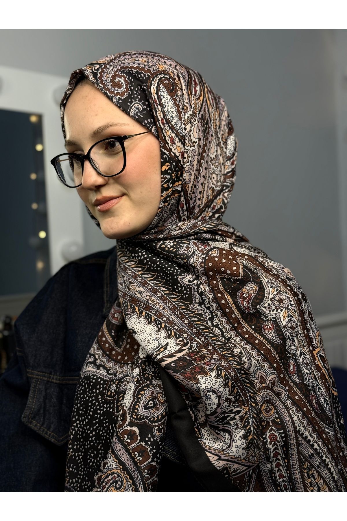 Twentytwo scarf Günlük Şal|Desenli Şal|Kendinden Desenli Pamuklu Şal|Şal
