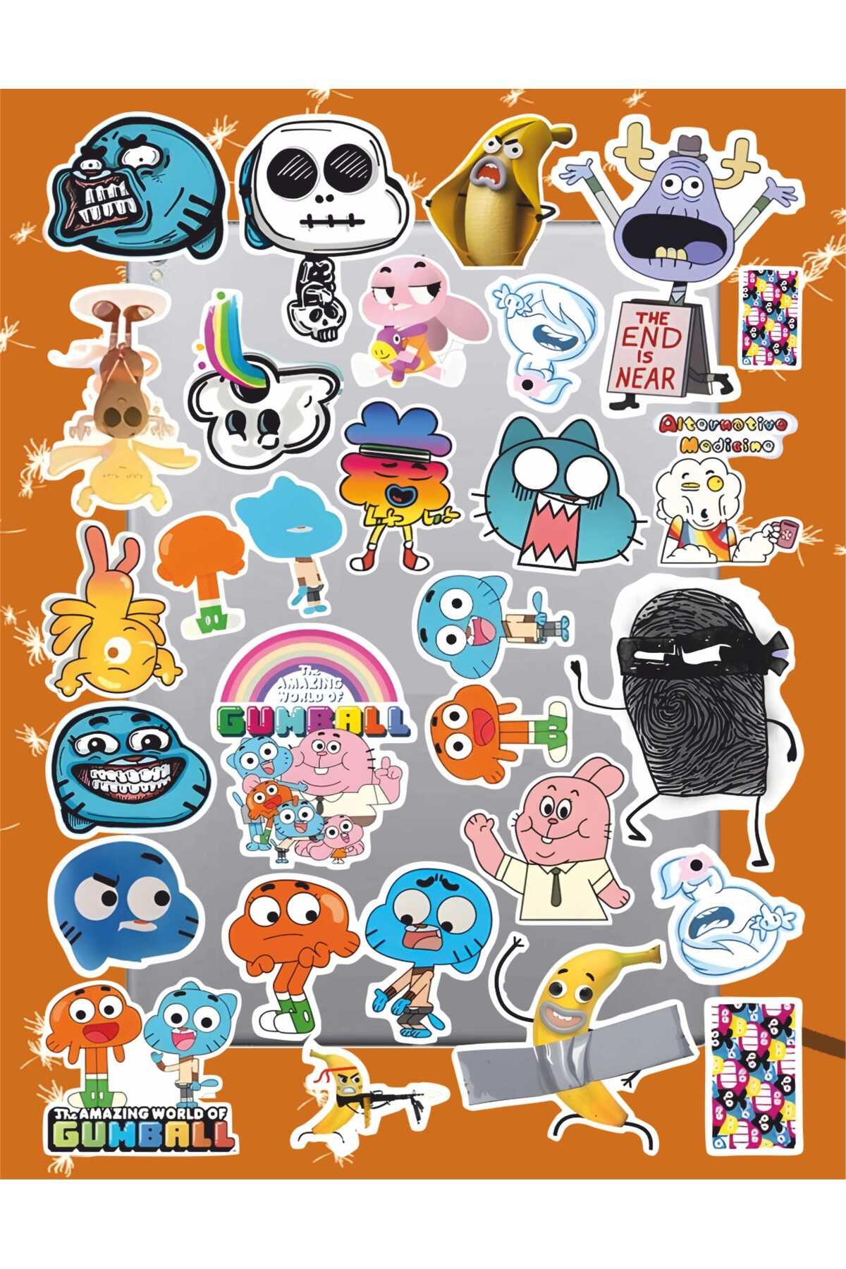 hediyenebak Gumball Seri 2 Sticker Seti | Laptop Ajanda PC Tablet Telefon Defter Etiket Bullet Journal