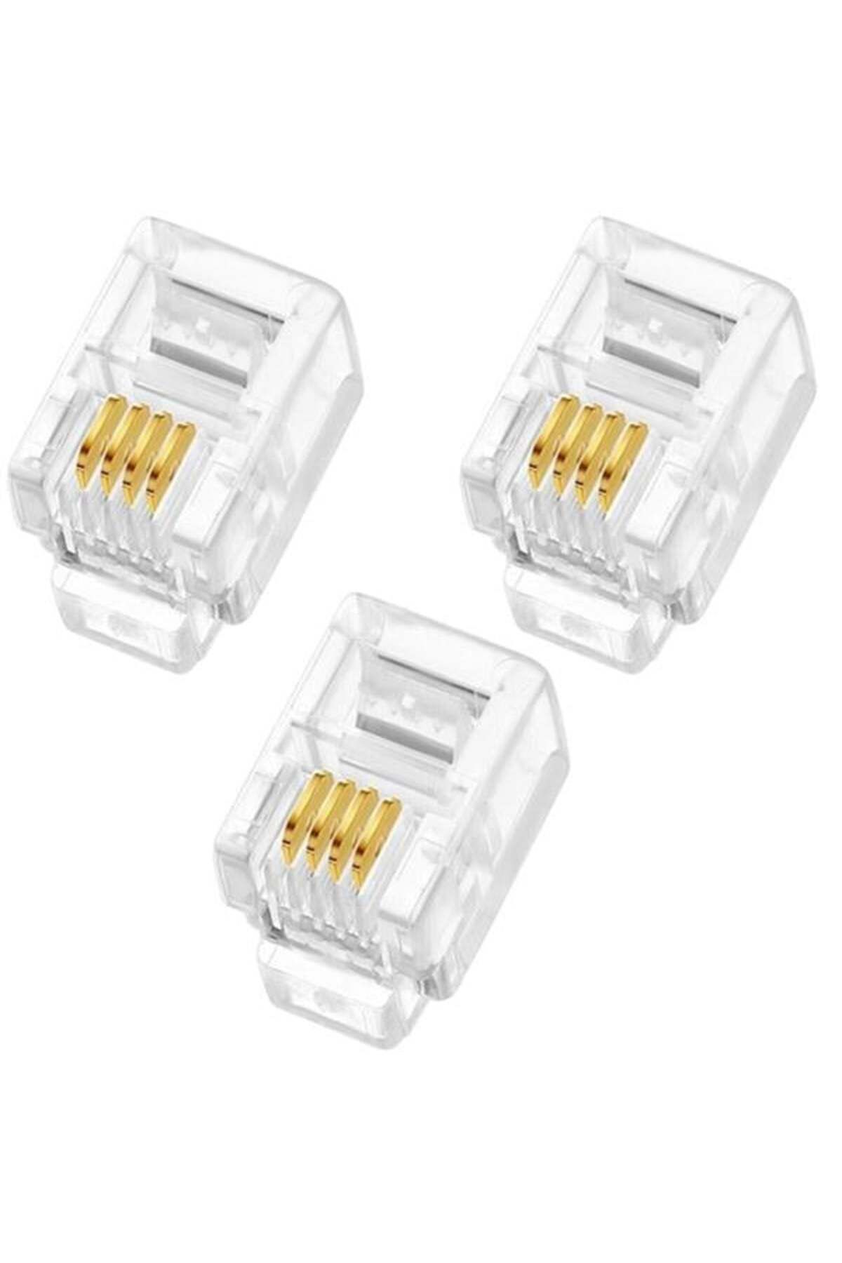 Pİ GLOBAL Telefon Ahize Kablosu Soketi 4P/4C İnce 100'Lü