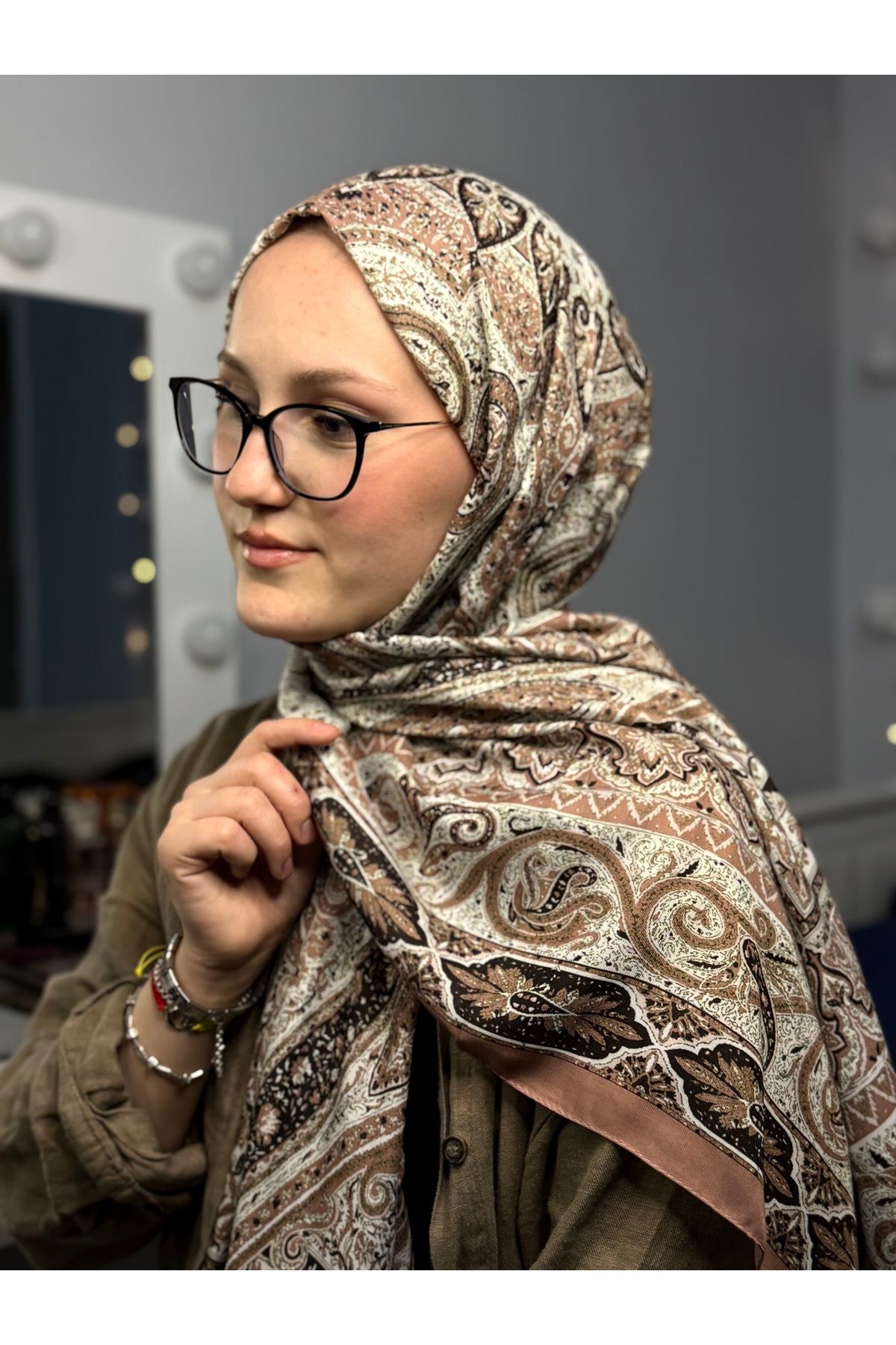 Twentytwo scarf Günlük Şal|Desenli Şal|Kendinden Desenli Pamuklu Şal|Şal