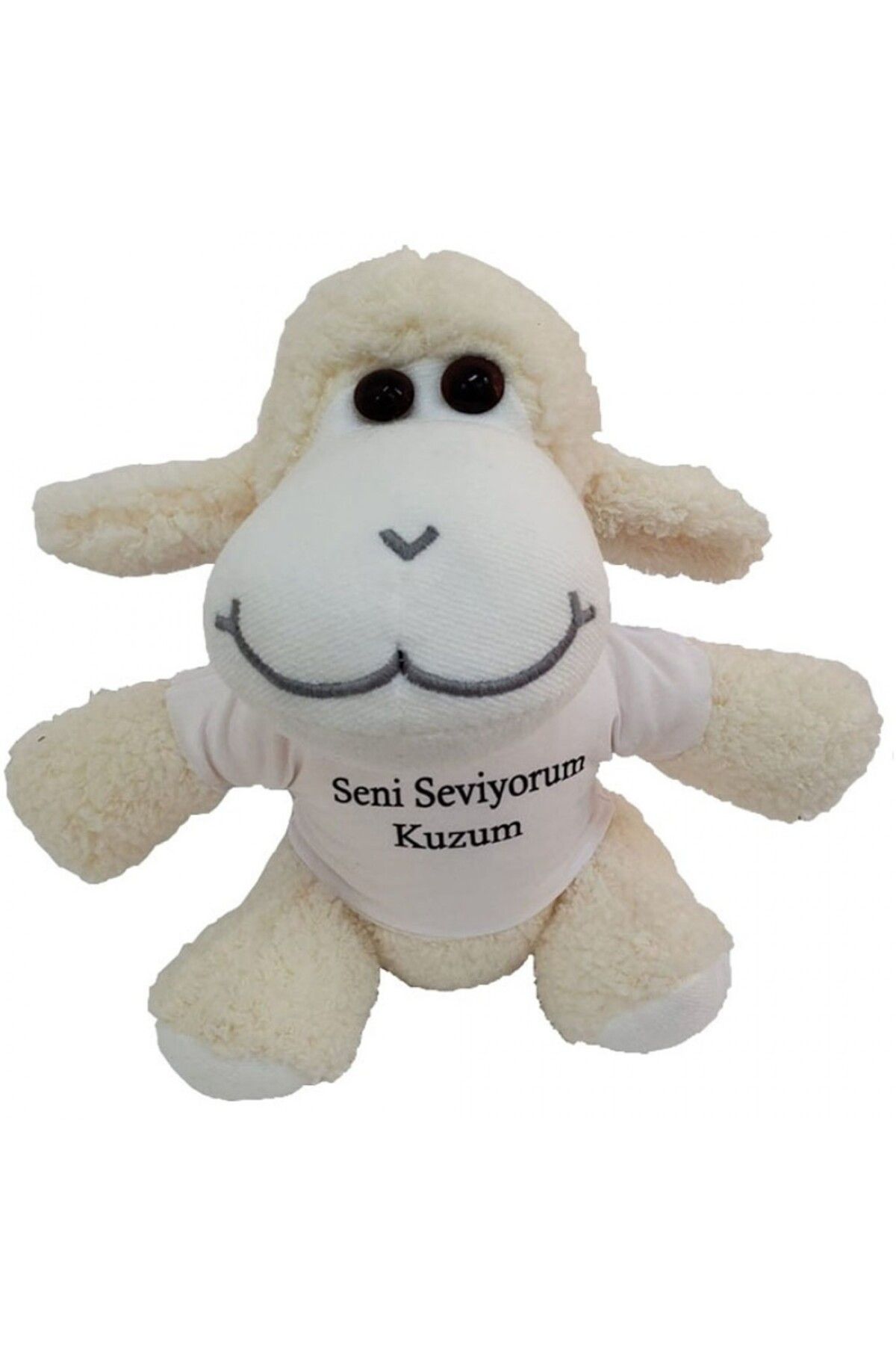 Store Seni Seviyorum Kuzum Tişörtlü Peluş Kuzu (25 CM)