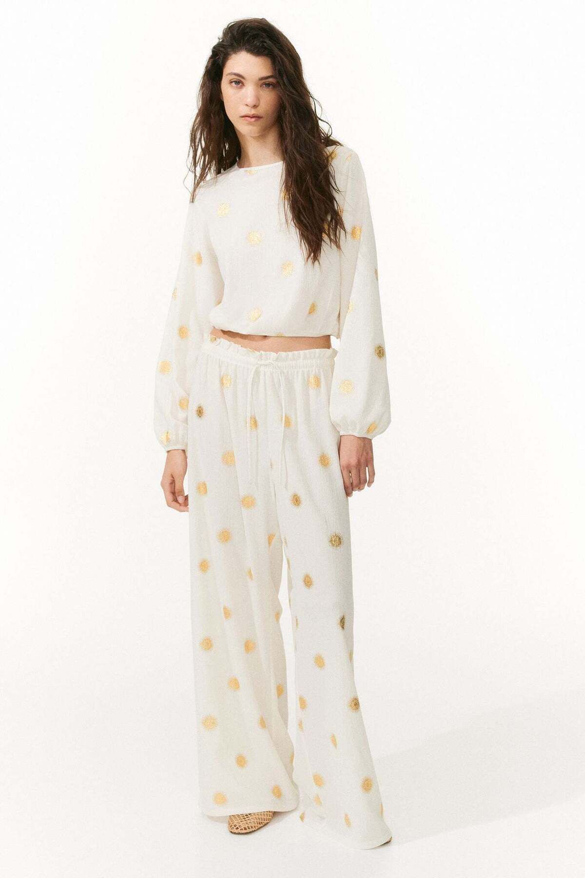 H&M-Crinkled Jersey Drawstring Trousers 4