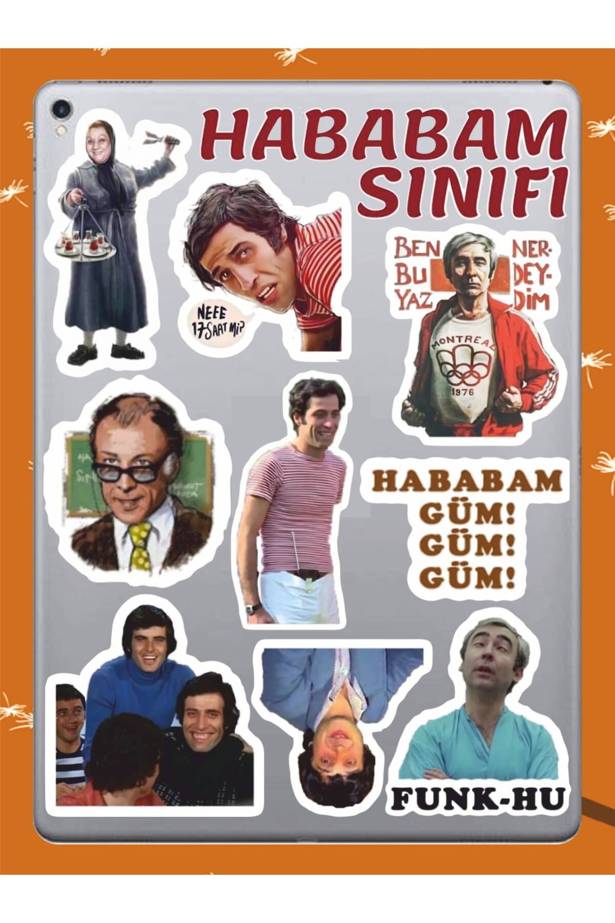 hediyenebak Hababam Sınıfı Sticker Seti | Laptop Ajanda PC Tablet Telefon Defter Etiket Bullet Journal