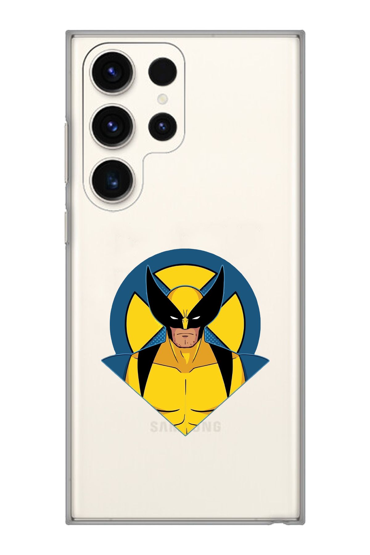 moonset Samsung Galaxy S25 Ultra Uyumlu Wolverine Tasarımlı Baskılı Şeffaf Telefon Kılıfı