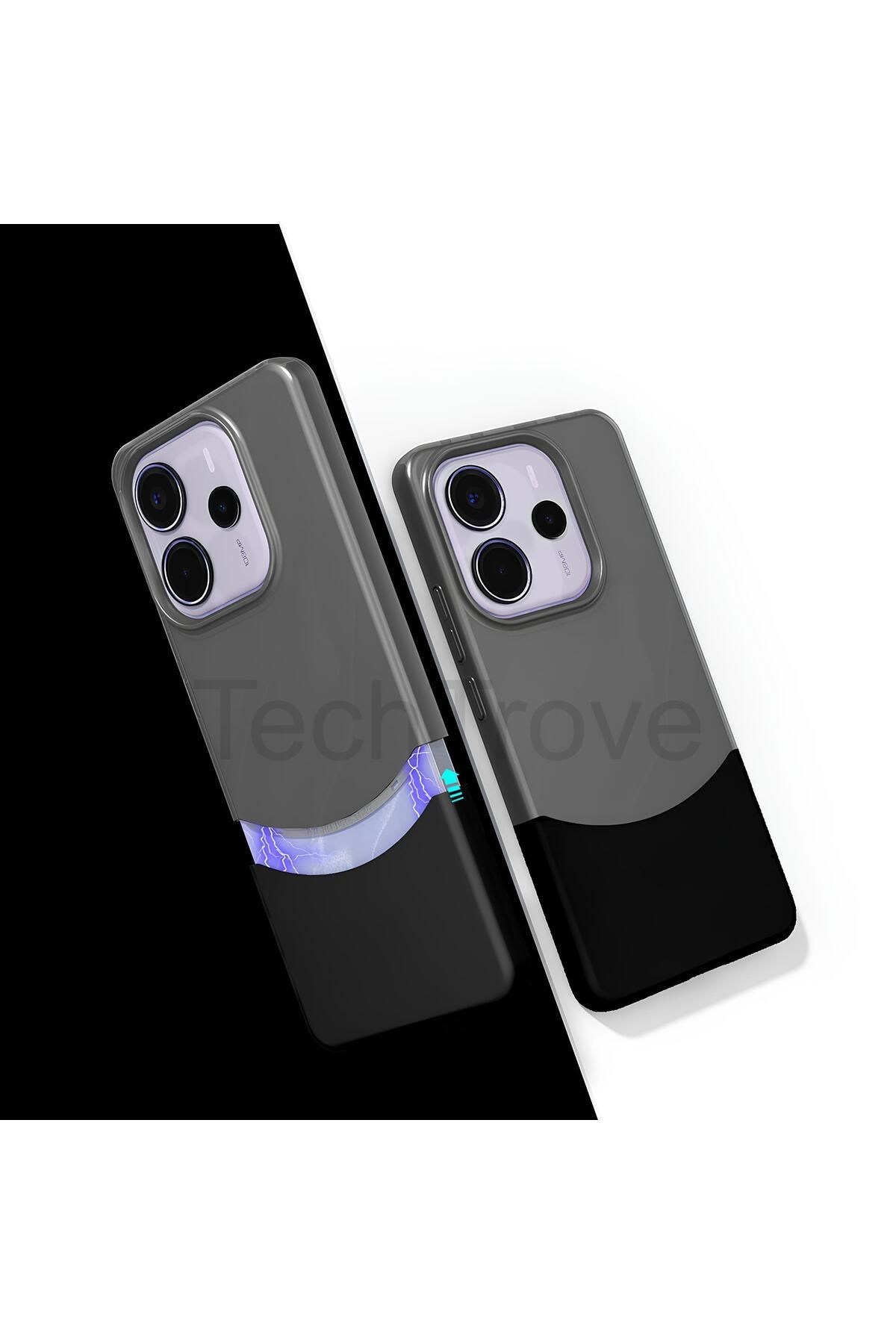 TechTrove Xiaomi Redmi Note 14 4G Kılıf Mıknatıslı Çift Bölmeli Ultra İnce Lüks Kapak