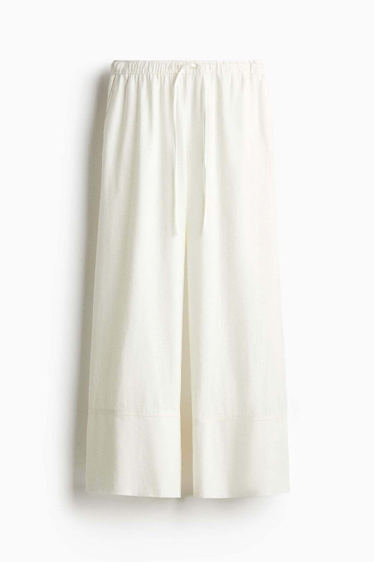 H&M-Linen-blend Drawstring Trousers 4