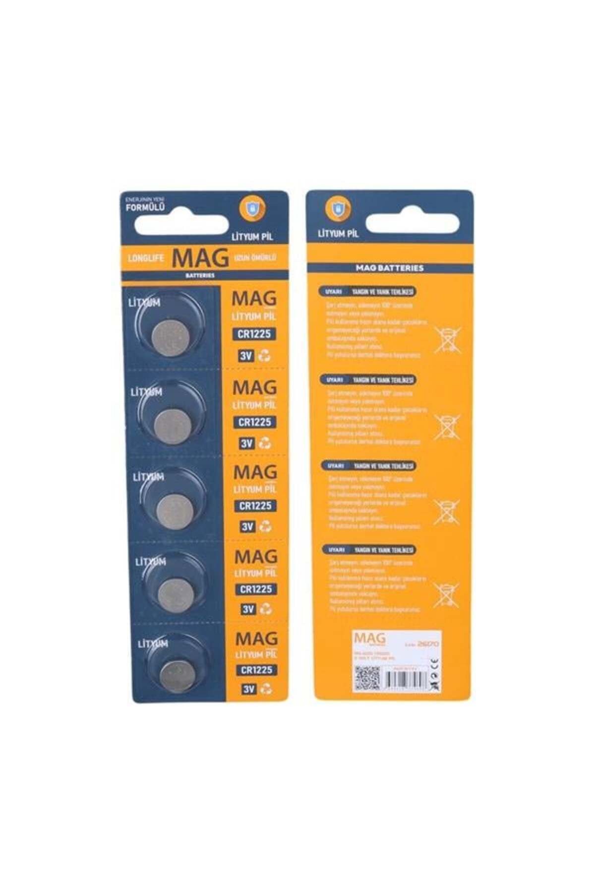 robotrend Mag Batteries Mg-1225 Cr1225 3 Volt Lityum Pil (5'Li Blister Paket)