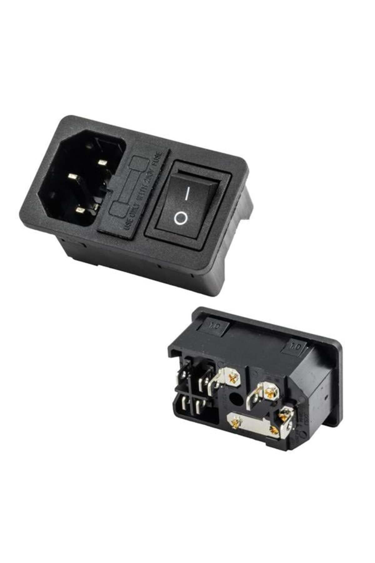 Pİ GLOBAL Powermaster Ic-214A-S C14 Power Soket Erkek Anahtarlı+Fuseli Kulaksız Ul Sertifikalı