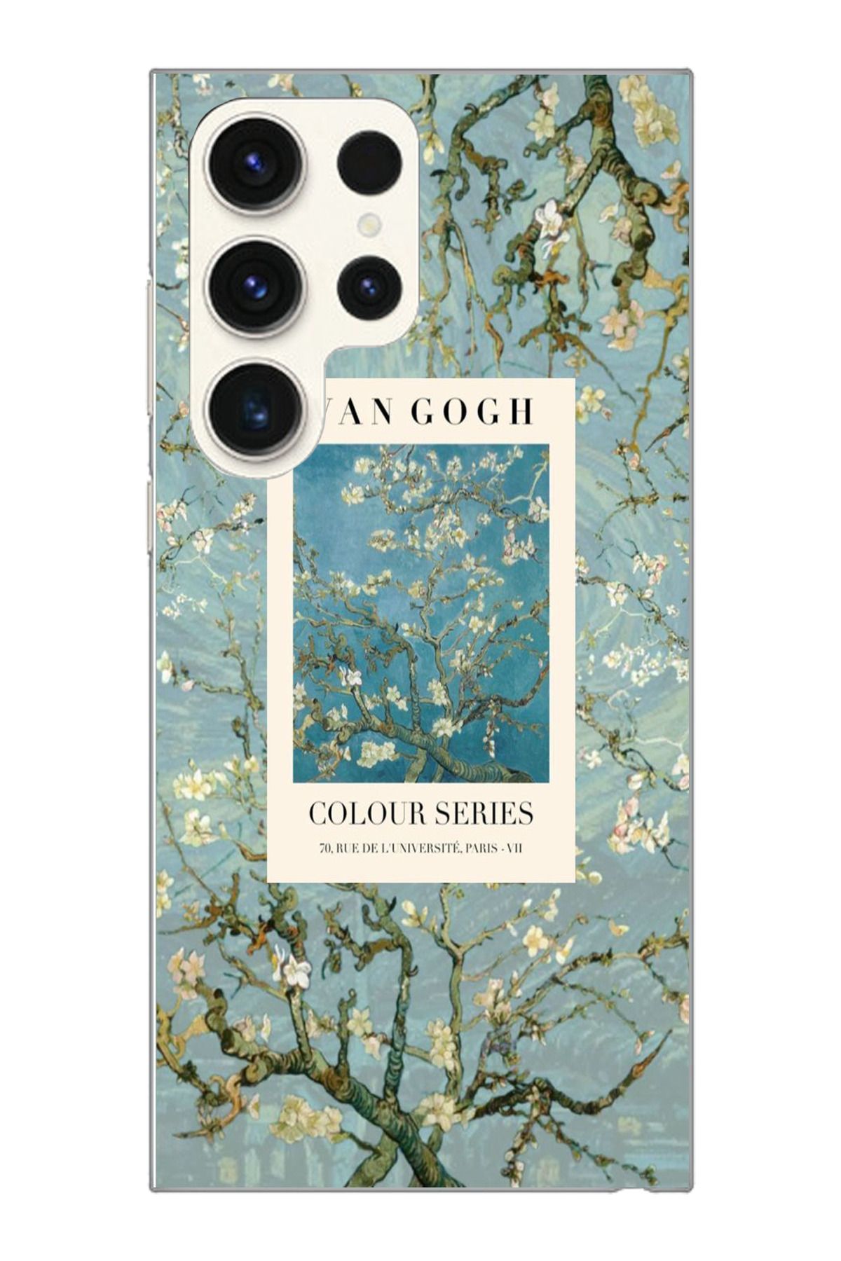 moonset Samsung Galaxy S25 Ultra Uyumlu Van Gogh Tasarımlı Baskılı Şeffaf Telefon Kılıfı