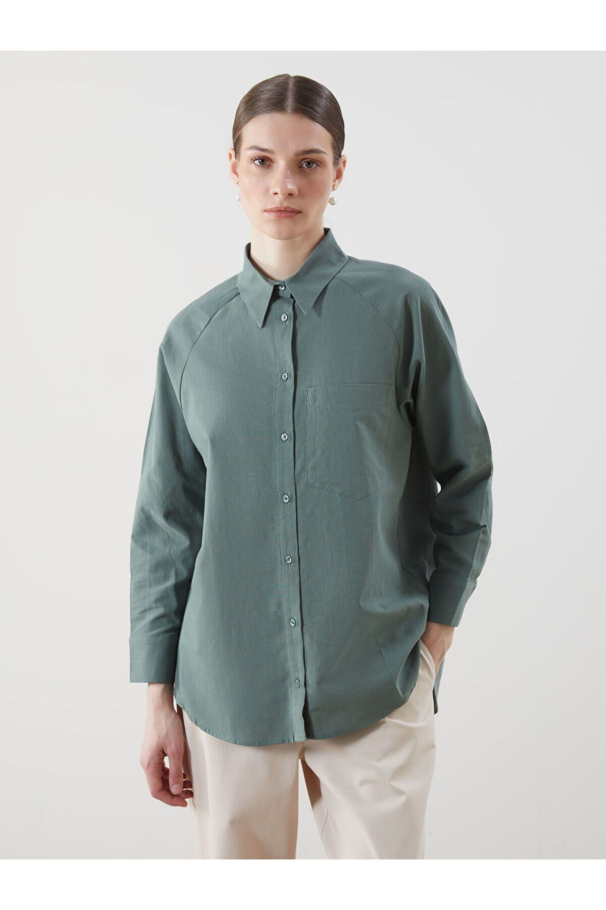 LC Waikiki Oversize Vual Kadın Gömlek Tunik
