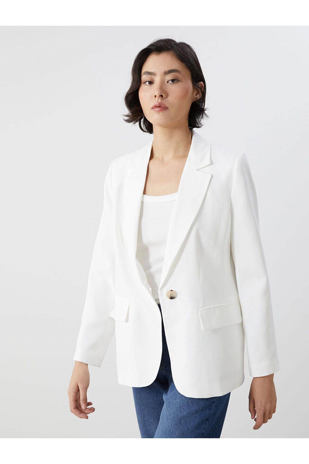 LC Waikiki Keten Karışımlı Kadın Blazer Ceket