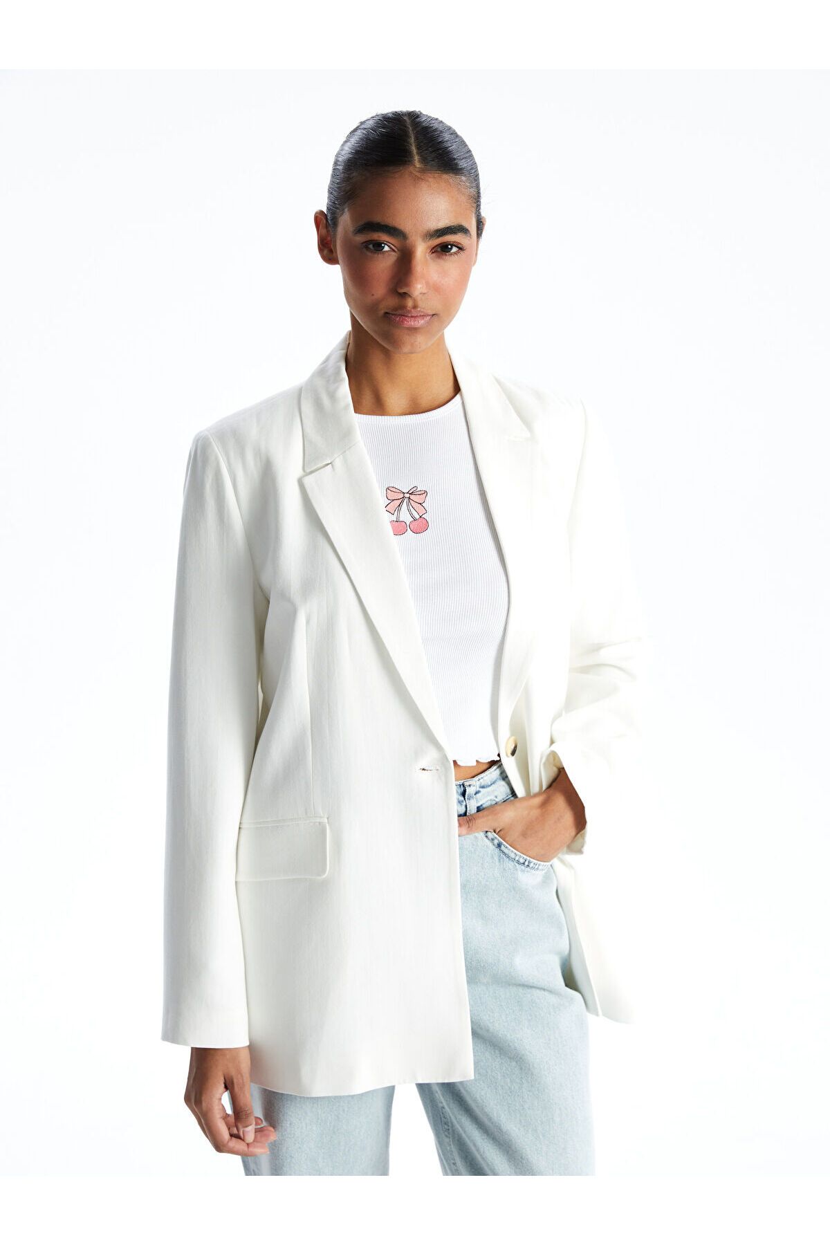 LC Waikiki Keten Karışımlı Kadın Blazer Ceket