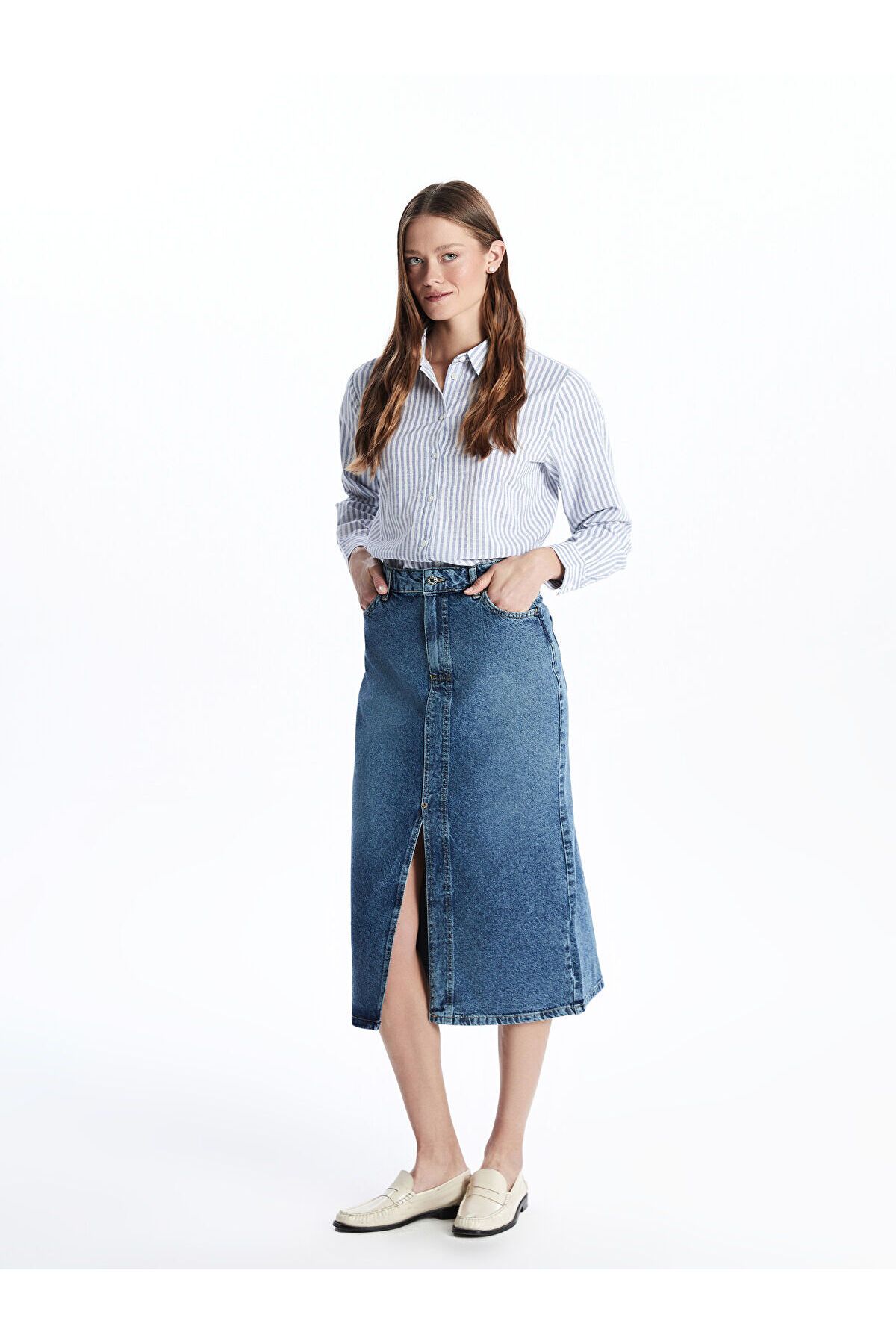 LC Waikiki Dar Fit Kadın Jean Etek