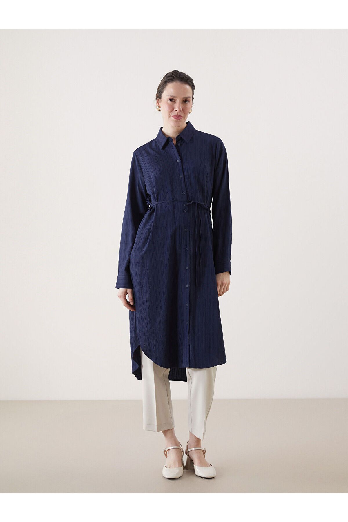 LC Waikiki Oversize Krinkle Kadın Gömlek Tunik