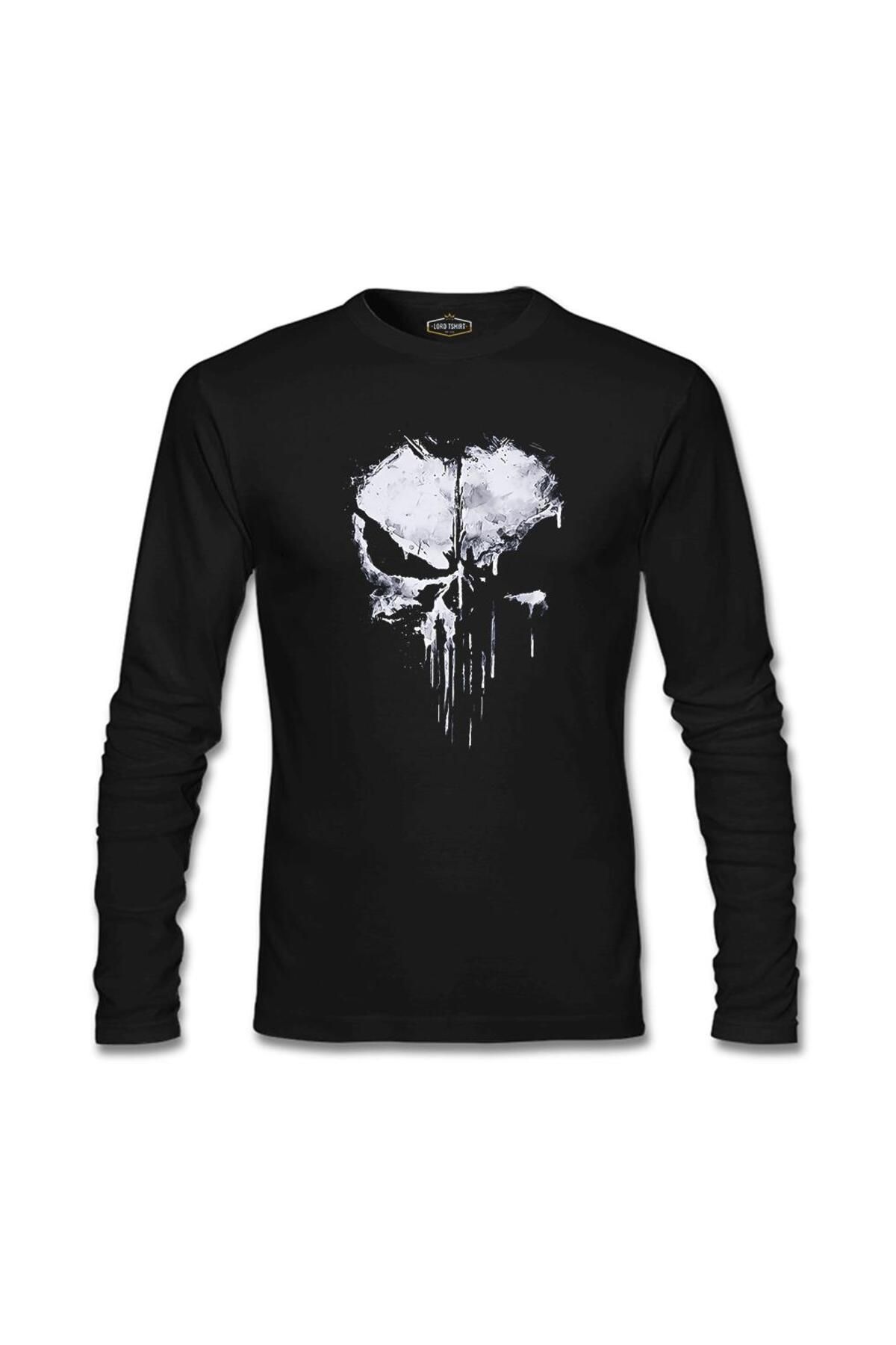 Lord T-Shirt Punisher - Logo Punch Siyah Erkek Sweatshirt