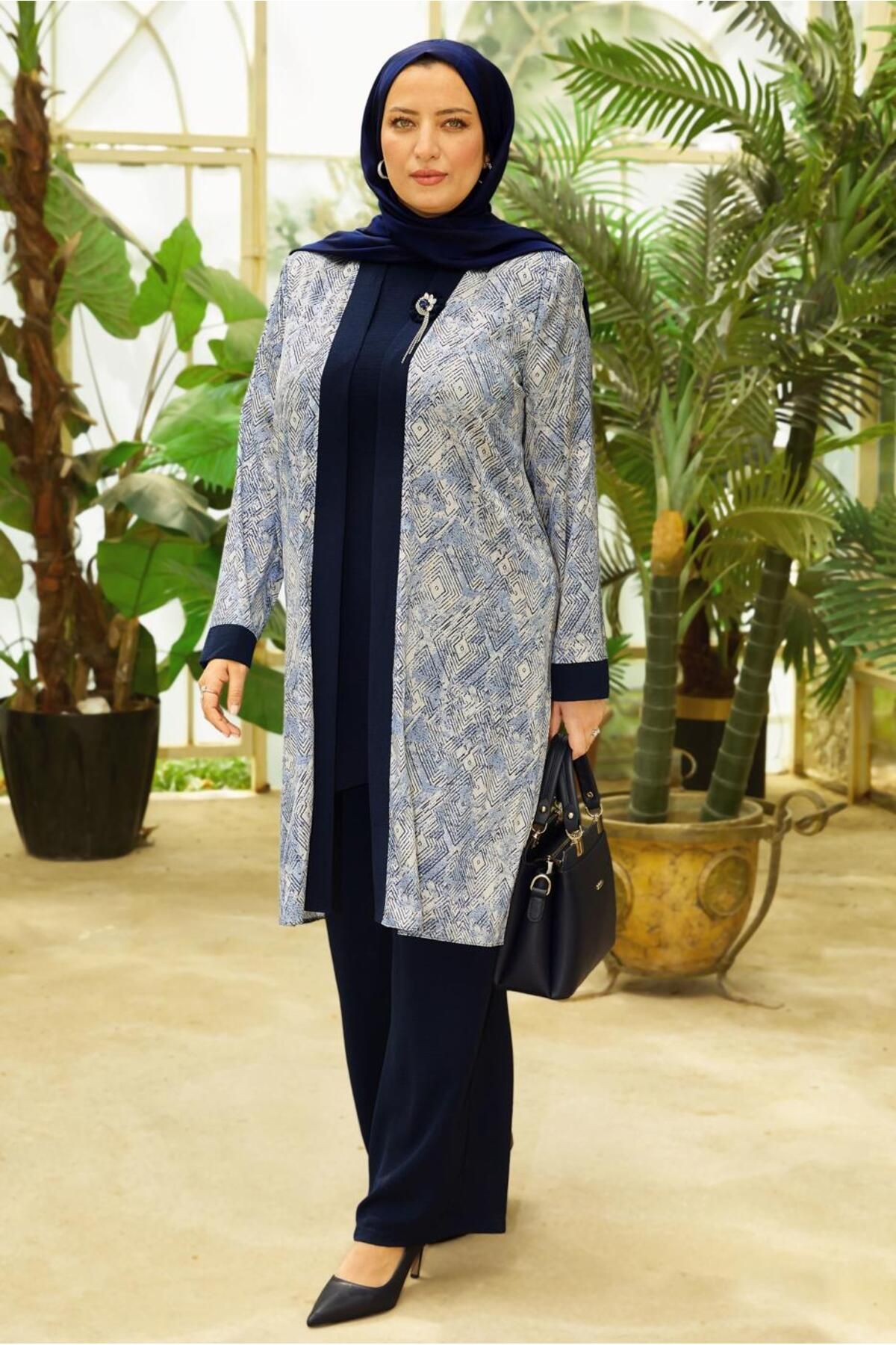 Alvina DESENLİ ÜÇLÜ PANTOLONLU TAKIM 20712