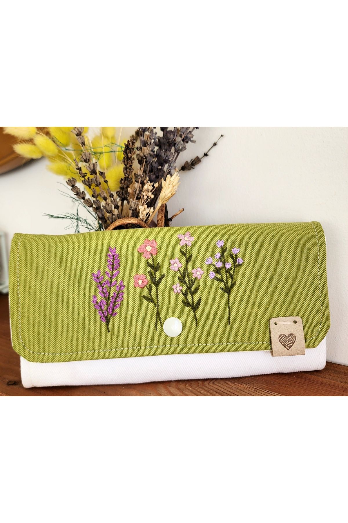 myyasminhome NAKIŞ İŞLEMELİ, UZUN CÜZDAN % 100 HANDMADE