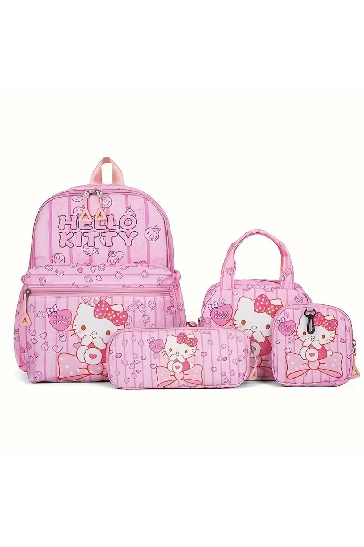 bundle island 4 Lü Çocuk Sırt Çantası Seti Hello Kitty Figürlü Ilköğretim Için Uygundur.