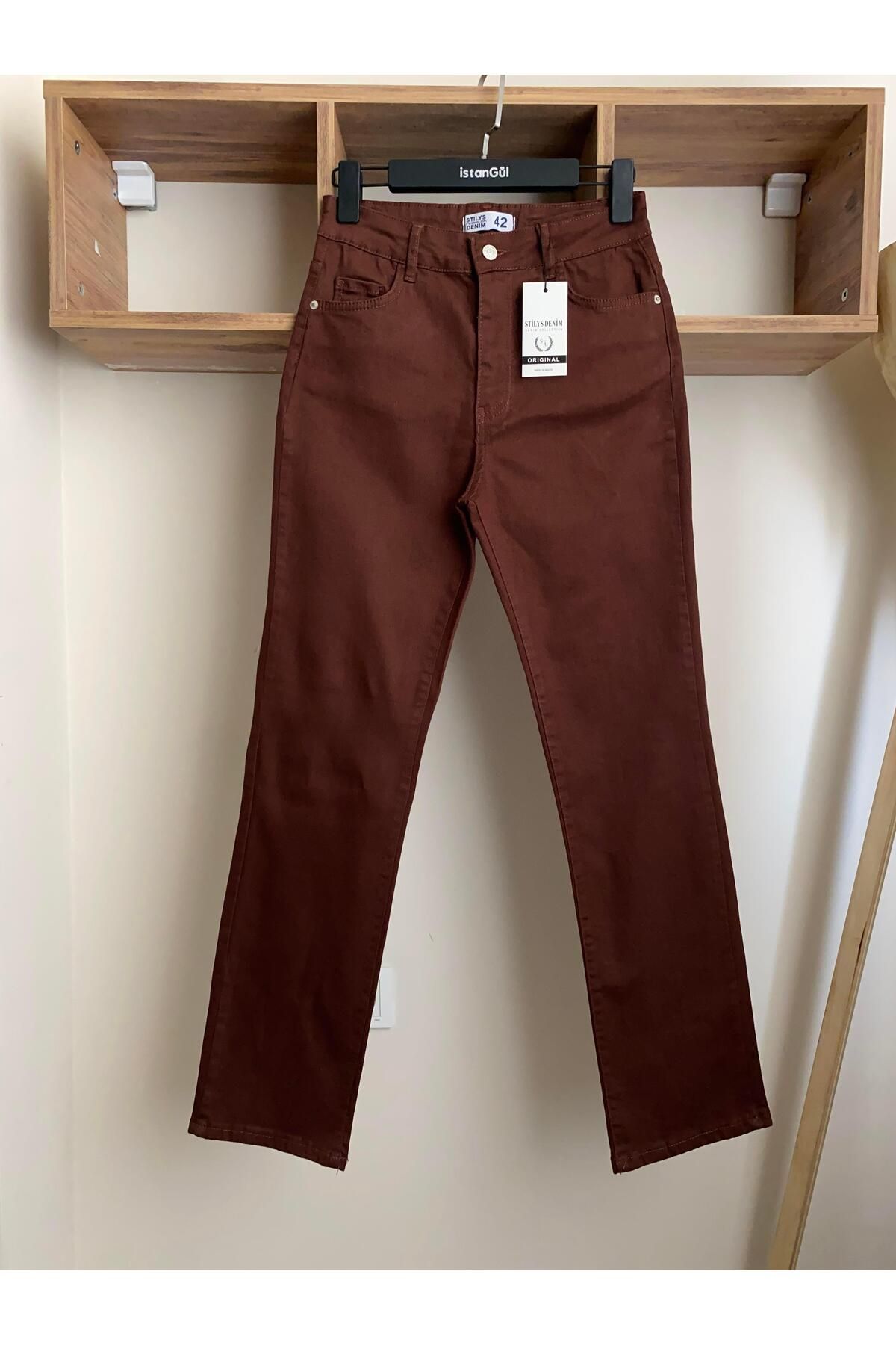 İstangül Butik Büyük Beden Full Likralı Boru Paça Jean