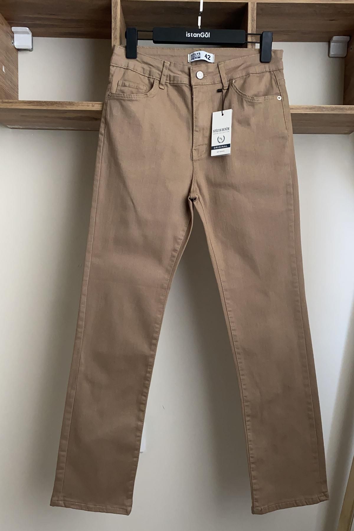 İstangül Butik Büyük Beden Full Likralı Boru Paça Jean