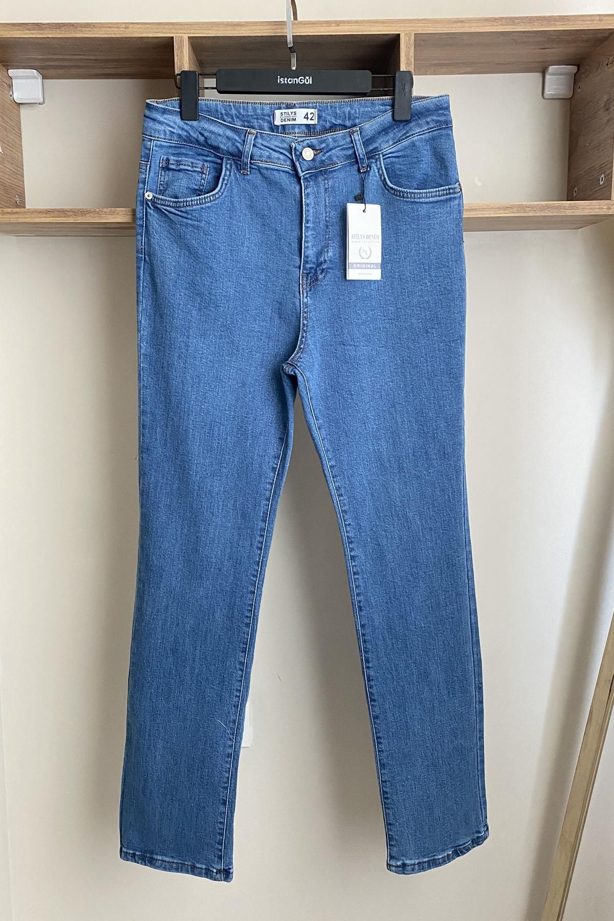 İstangül Butik Büyük Beden Full Likralı Boru Paça Jean