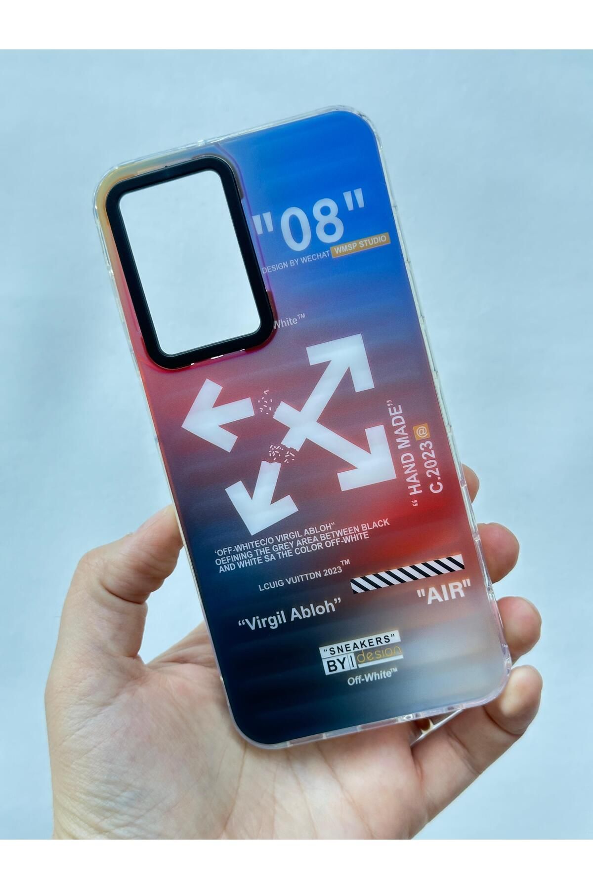 Vip Case SAMSUNG A13 Hologramlı Renk Değiştiren Kamera Çıkıntılı Trend Marka Tasarım Label Kılıf