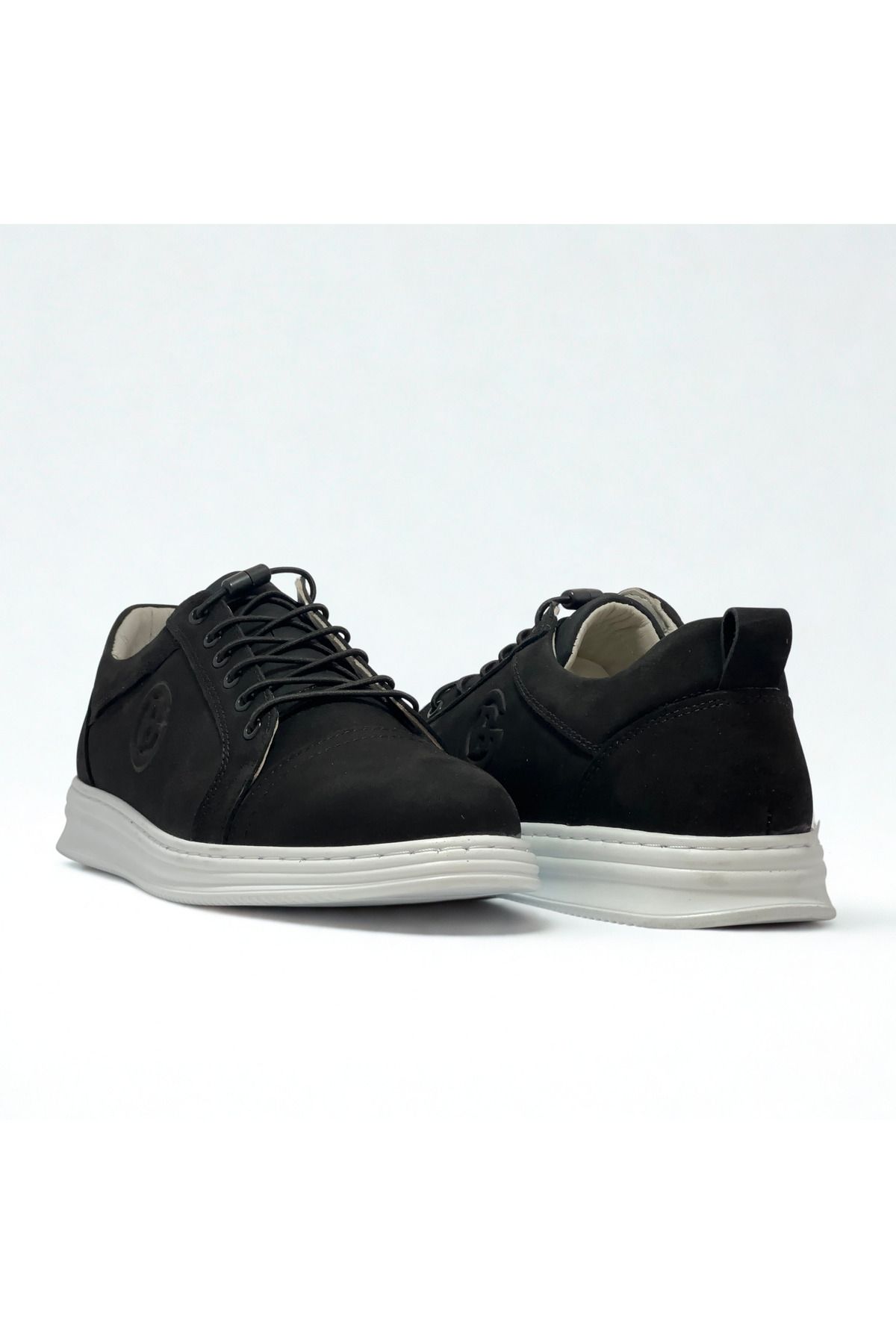 Flexter Erkek Siyah Hakiki Süet Deri Sneaker – Beyaz Taban