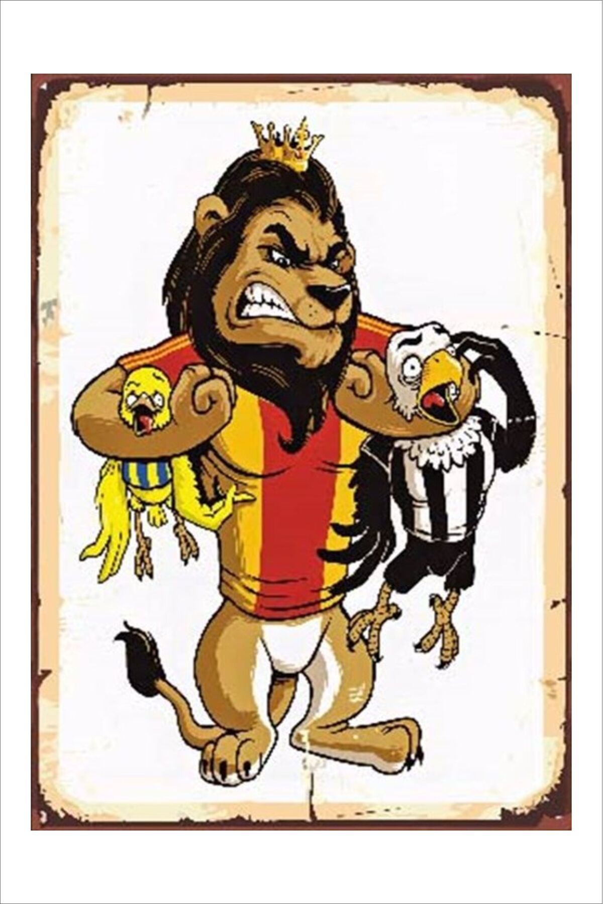 Yeni Yıldız Reklam RETRO GALATASARAY KOMİK ESPRİLİ 20X30 TABLO