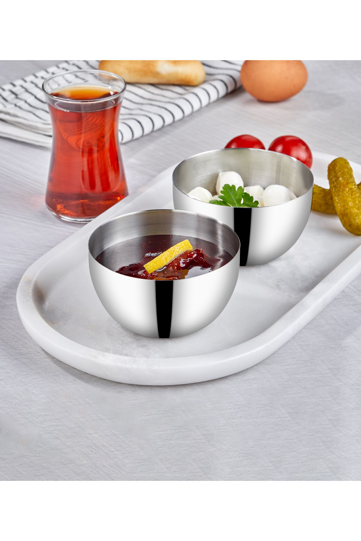 Steel & More Çelik 2li Çerezlik Sızdırmaz Kapaklı Saklama Kabı