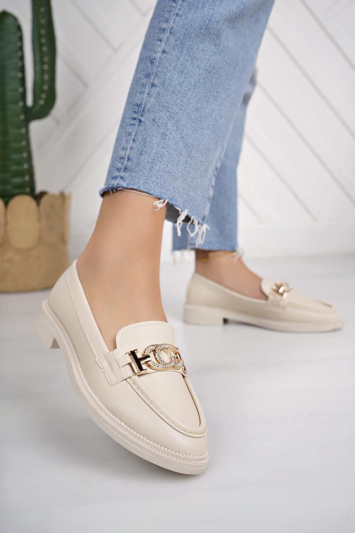 Nesil Shoes Süha 254 Bej Anatomik Kadın Lofer