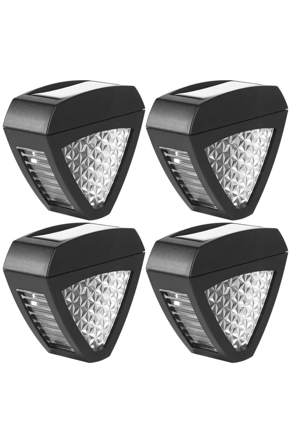 NEXTLY Set Of 4 Solar-powered Outdoor Lights, Warm Light, Black - One Size