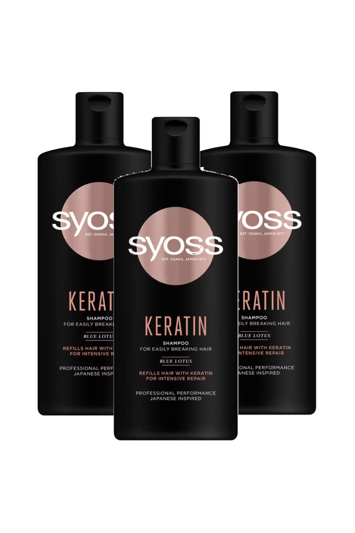 Syoss Keratin, Sampon Pentru Par Deteriorat, 3 Buc X 440 Ml Femeie - One Size