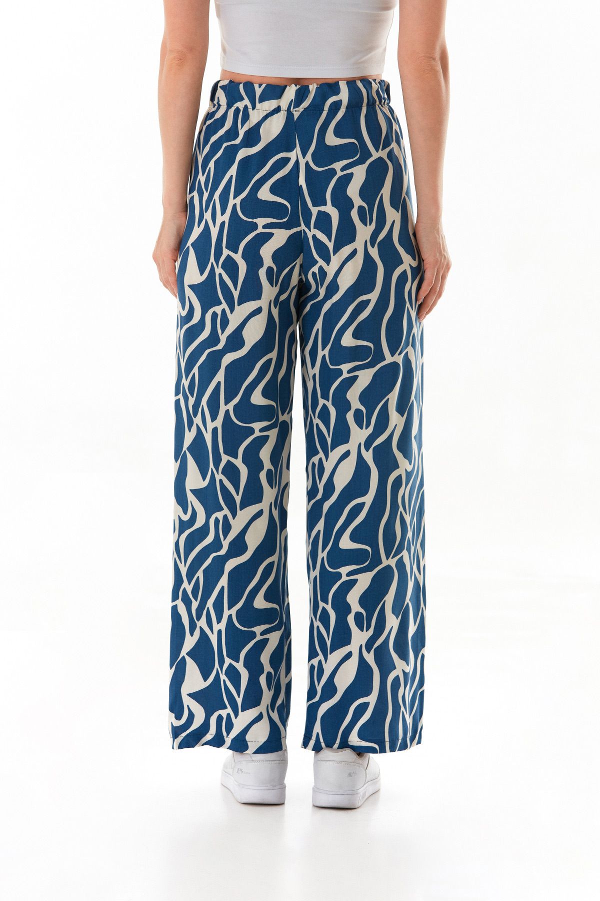 Fulla Moda-Patterned Palazzo Trousers with Elastic Waist 6