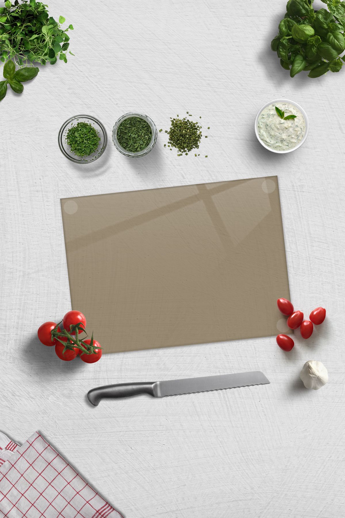 Decorita Cam Kesme Tahtası - Cam Kesme Tablası | Bronz Cam | 25cm x 35cm