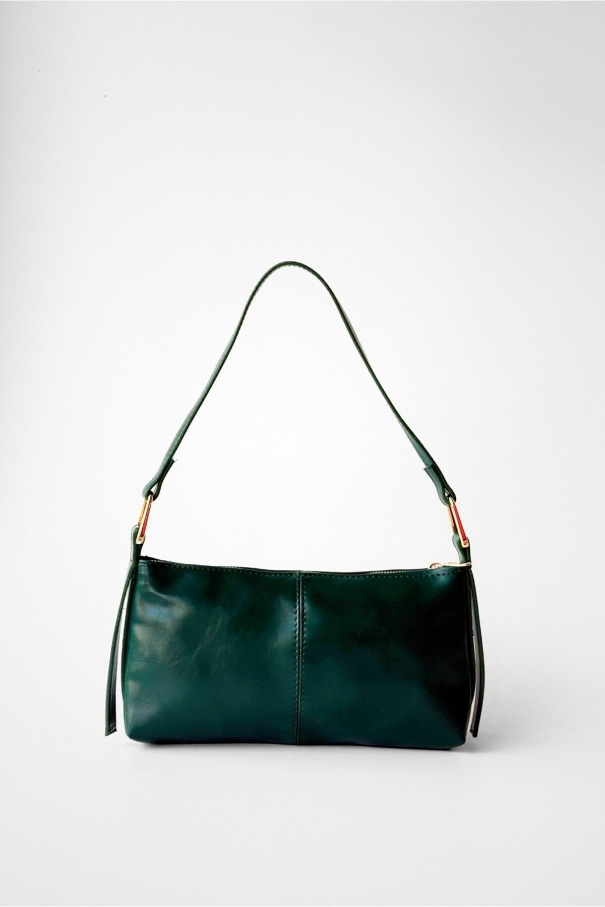 Yuka Atelier Mini Cushy Parlak Suni Deri Baget Omuz Çantası
