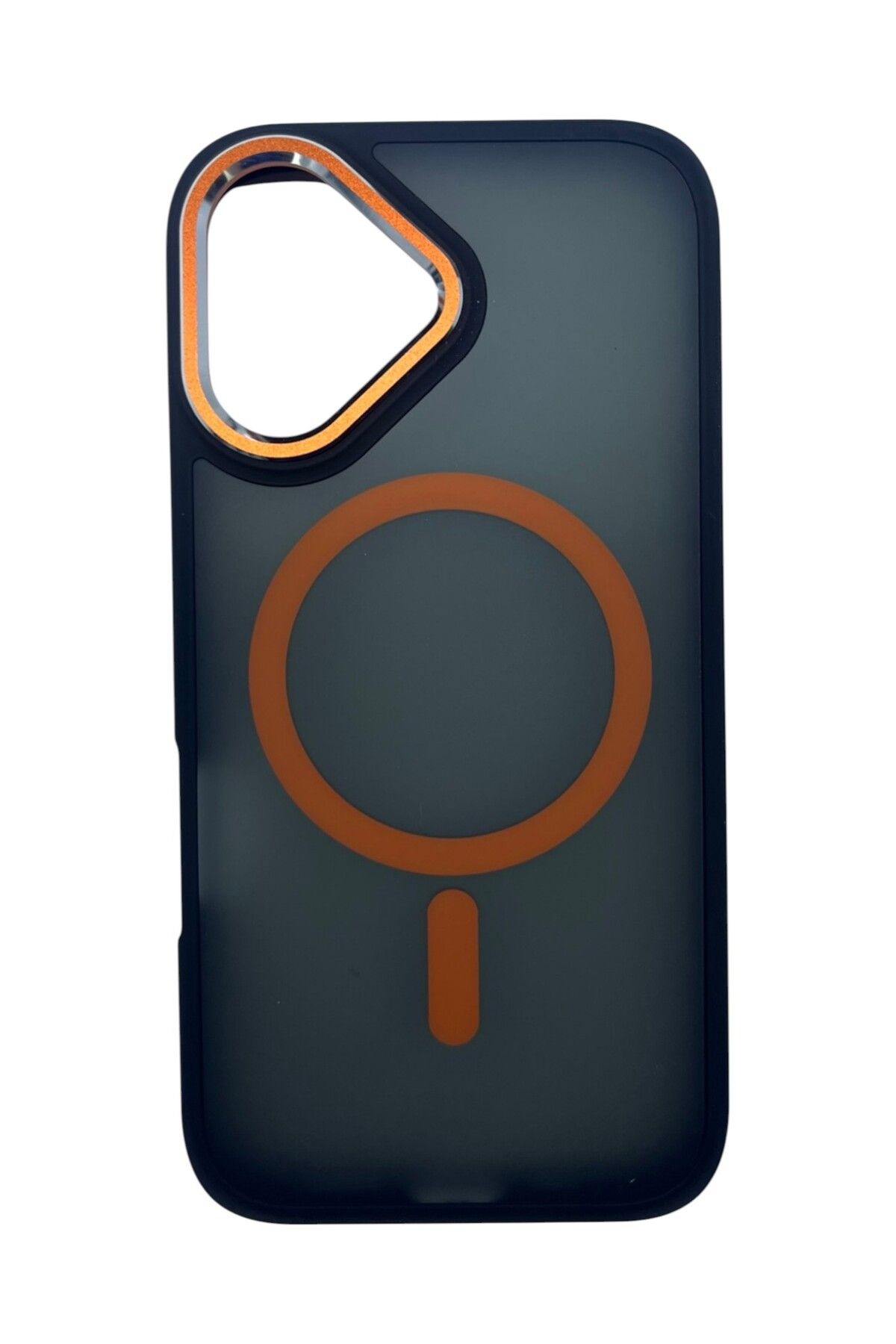 Di Aksesuar iPhone 16 Turuncu Metal Kılıf