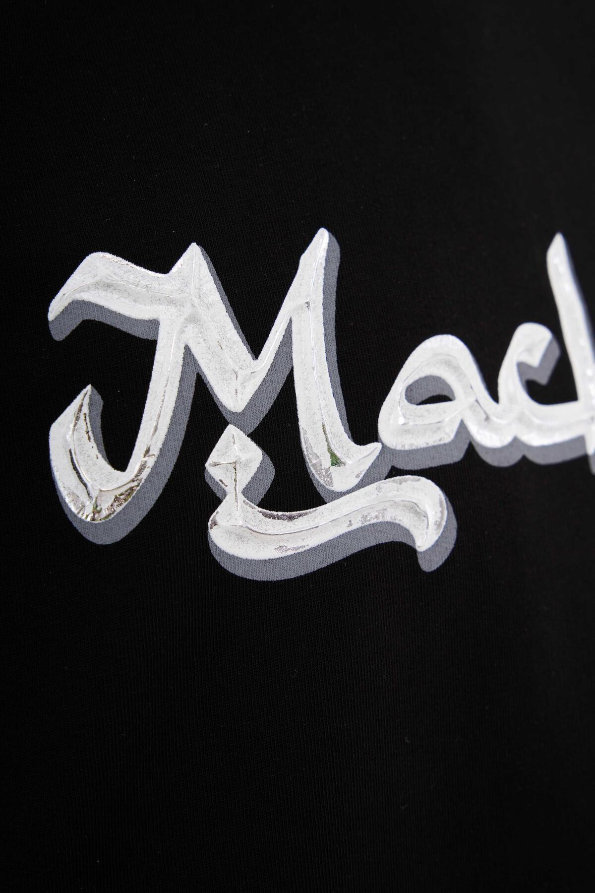 Machinist-Men's Mud Technical Printed Oversize Black T-Shirt 2