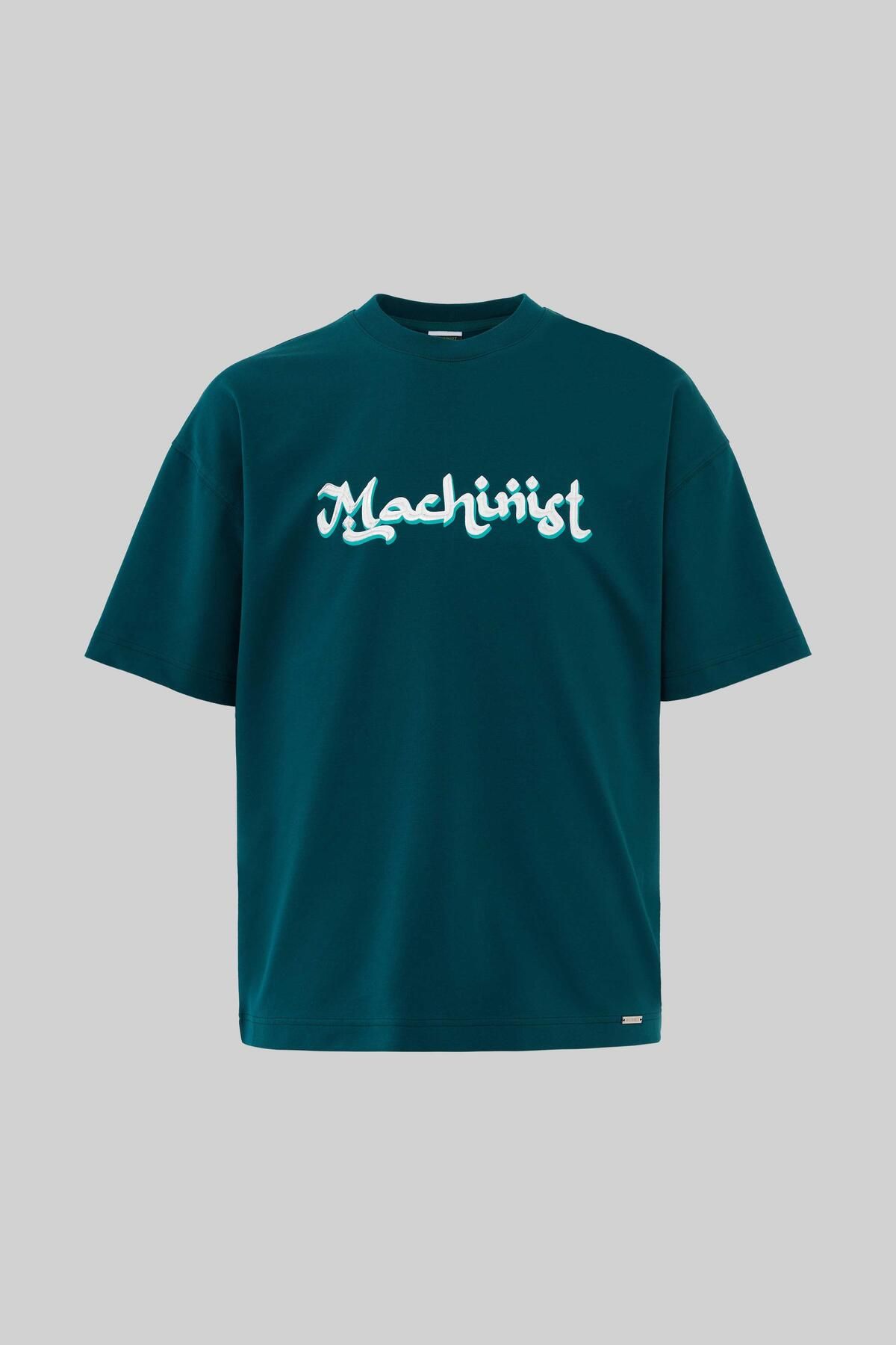 Machinist Erkek Mud Technical Printed Oversize Oil Green Tişört