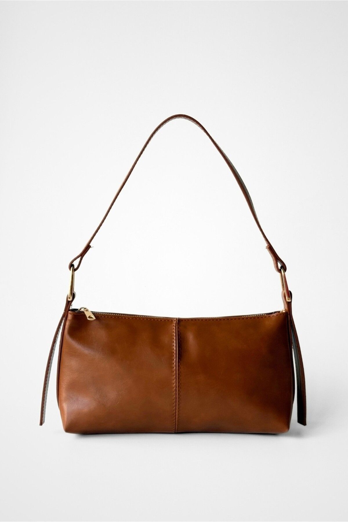 Yuka Atelier Mini Cushy Parlak Suni Deri Baget Omuz Çantası
