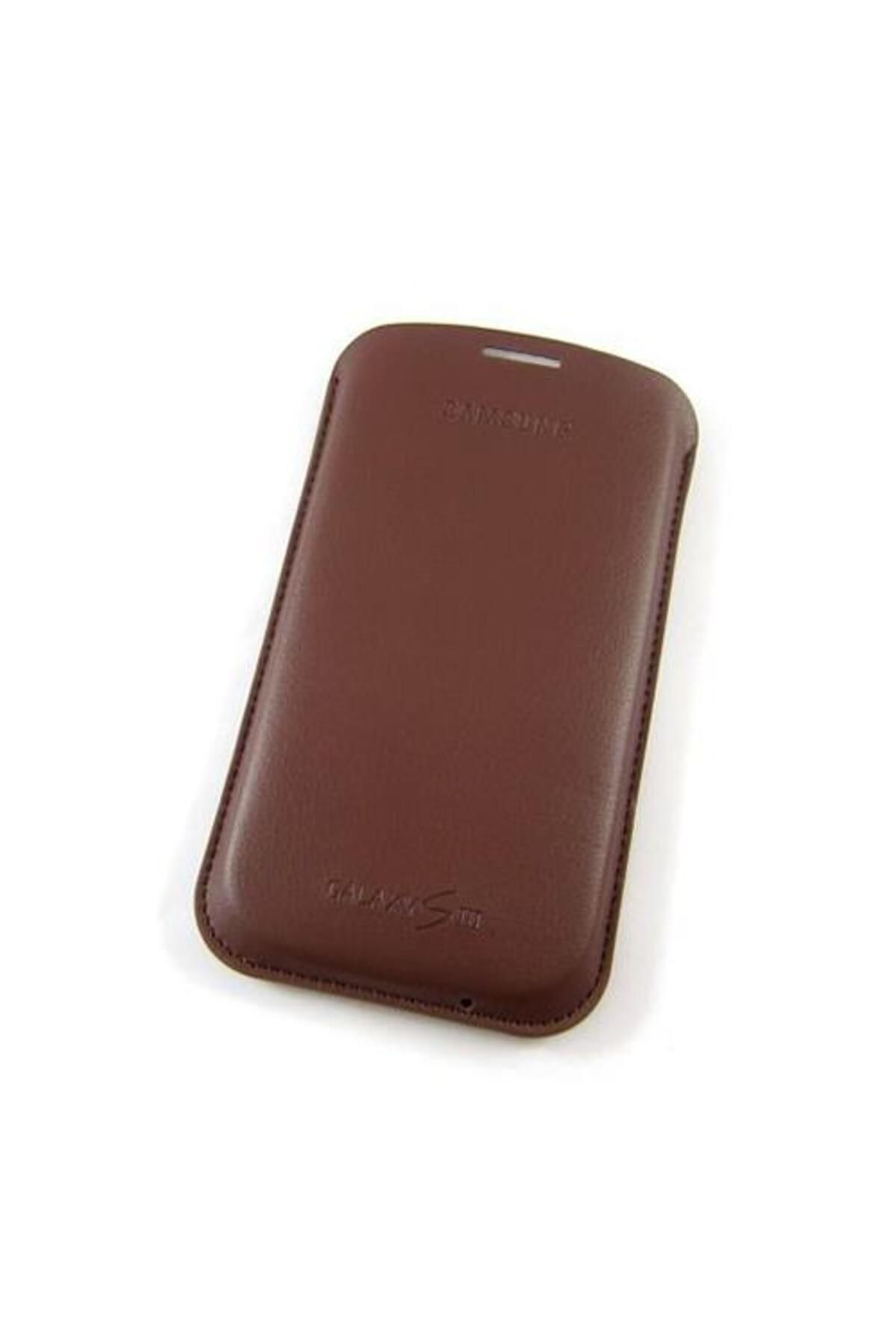 Samsung Galaxy S3 ile Uyumlu Pouch Kılıf Kahverengi EFC-1G6LDECSTD