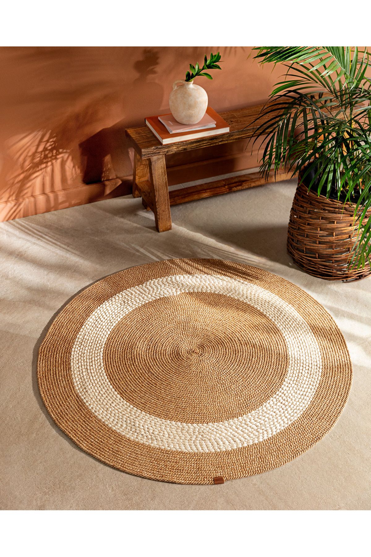 Madame Coco Alsace Yuvarlak Kilim - Naturel/Krem - 120 cm
