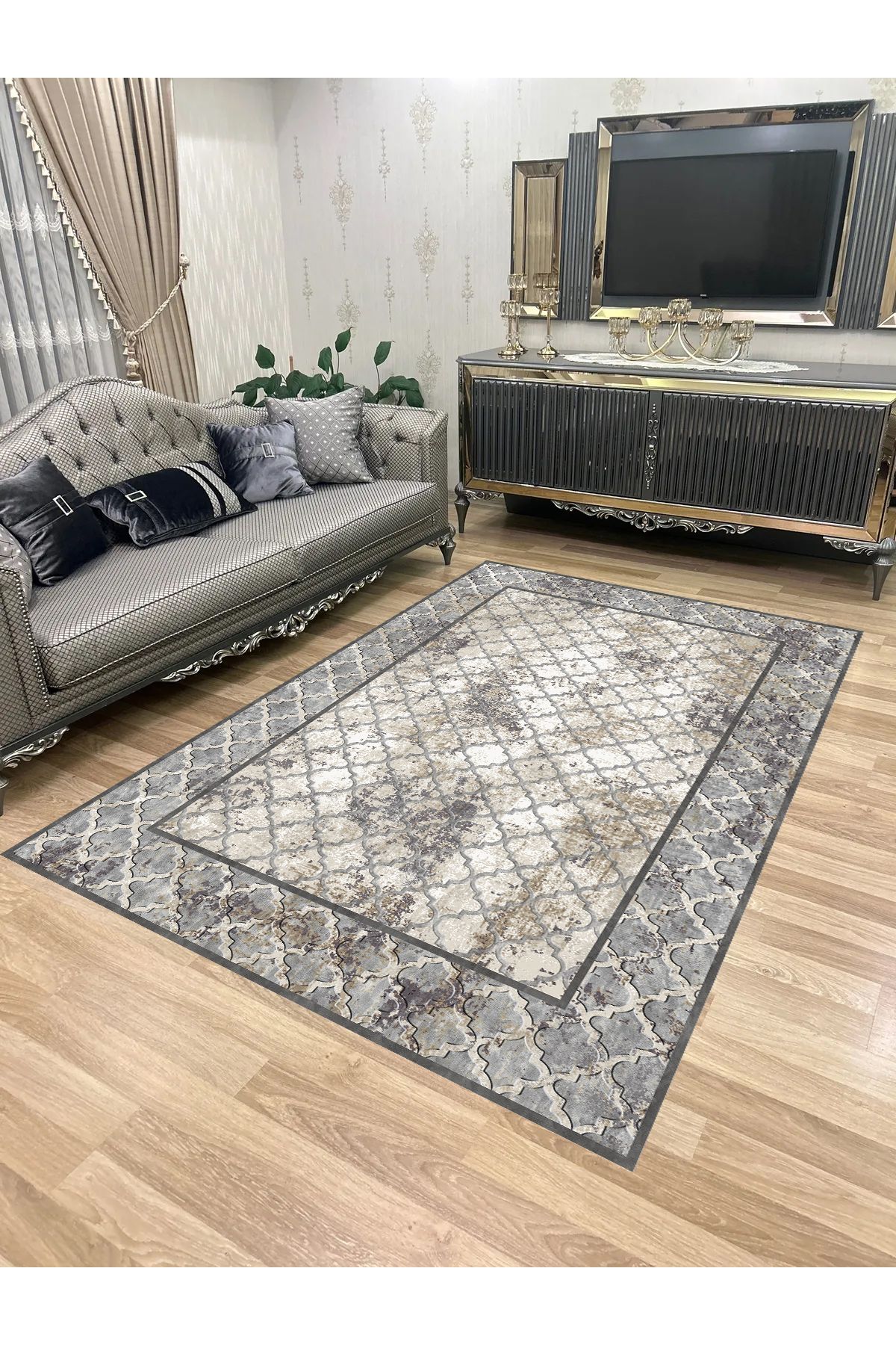 Bordo Halı Yıkanabilir Kaymaz Taban Halı Mutfak Dekor Yolluk Koridor Halısı Salon Halısı-1064