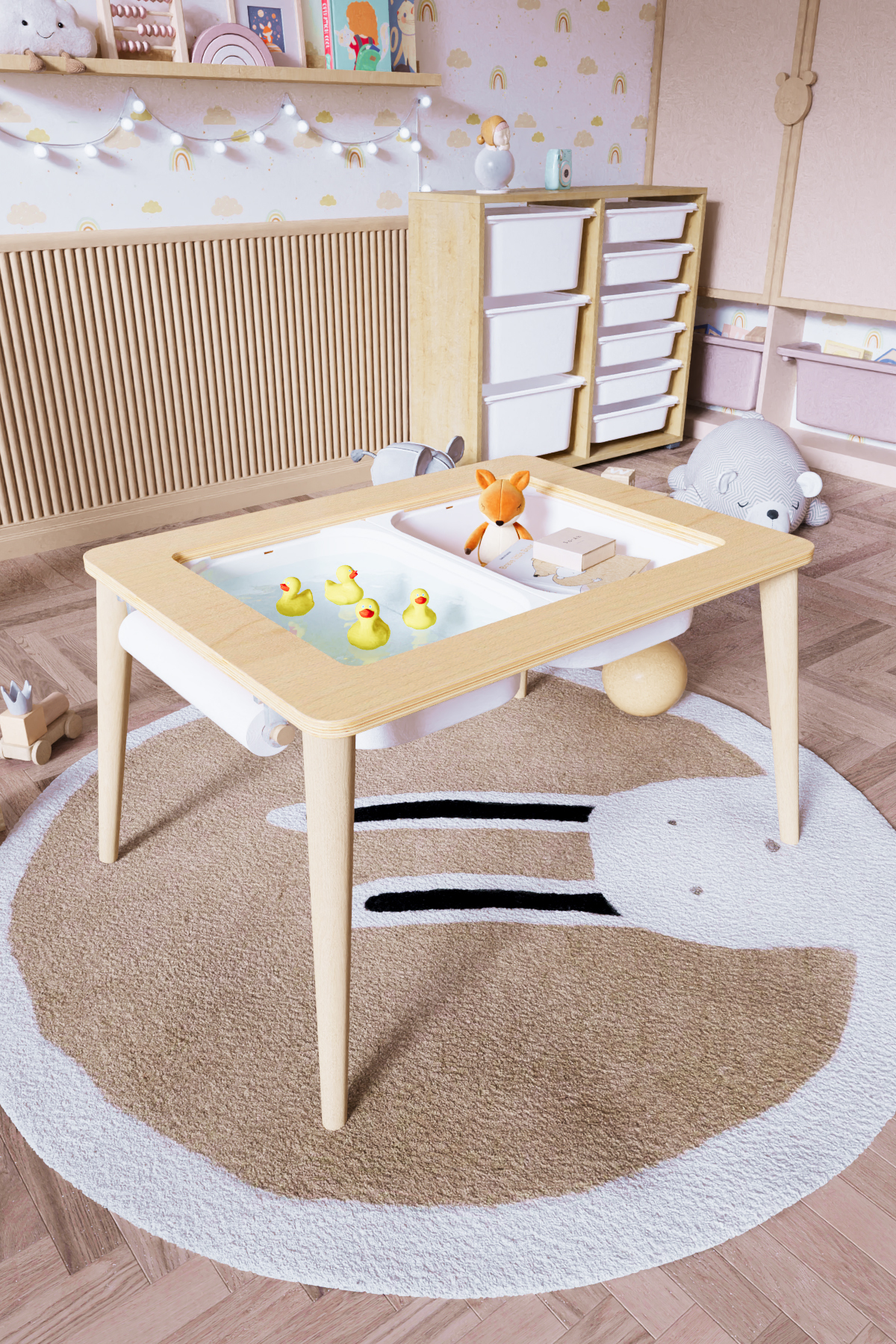 OBİ Atölye Ahşap Oyun Aktivite Masası Suya Karşı Dayanıklı Ahşap 2 adet Ayıcık Sandalyeli fotoğrafı 6 (önizleme)