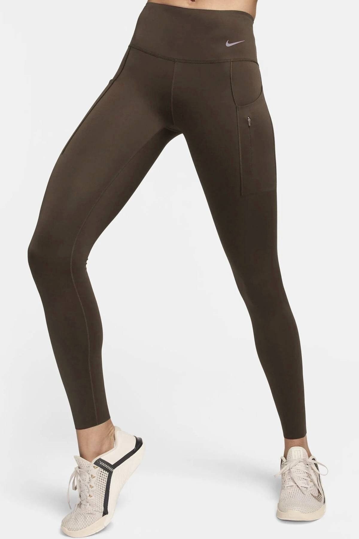 Nike Trainng Go Dri Fit İnfinaLock Full Length 6 Cepli Toparlayıcı Reflektörlü Antrenman Taytı Koyu