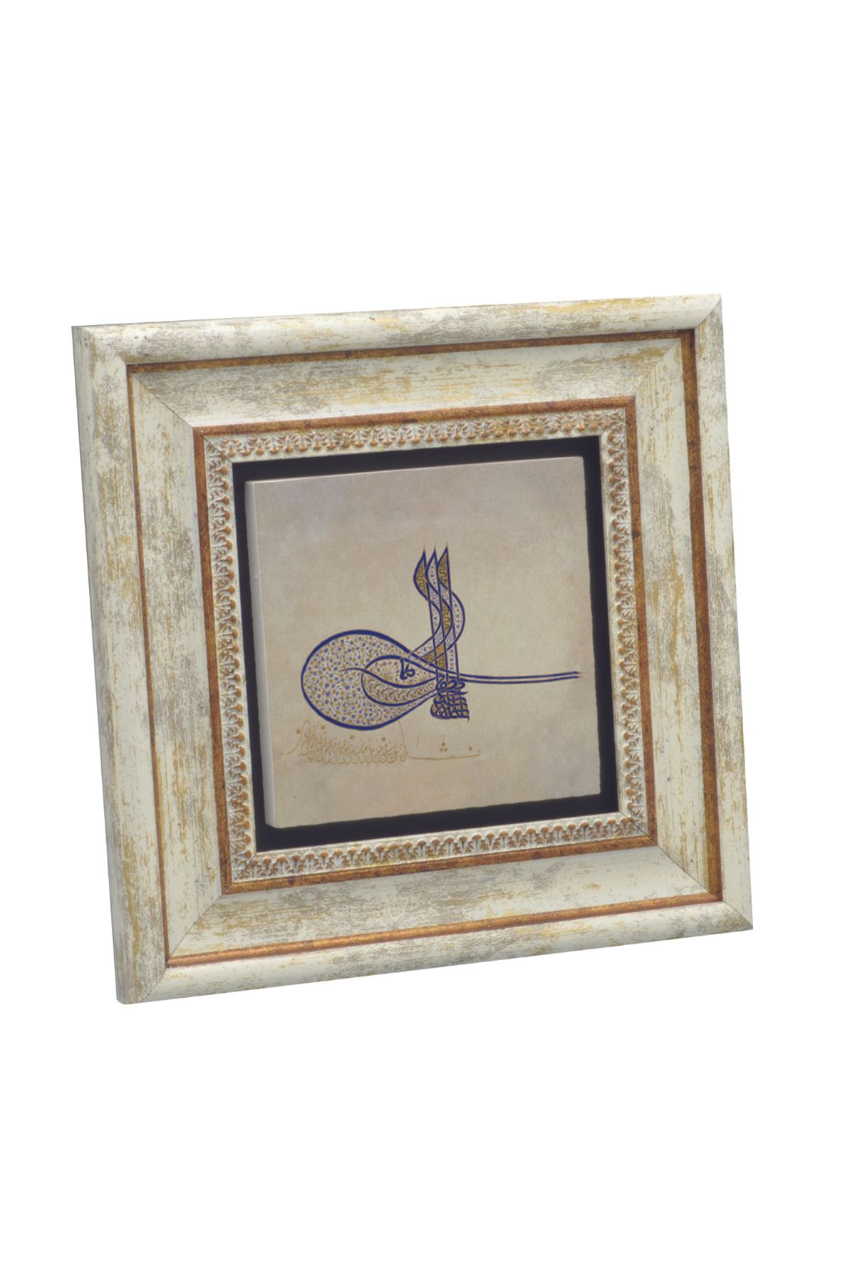Sadrazam Kanuni Sultan Süleyman’ın Tuğrası Baskılı Doğaltaş Tablo (20 X 20 KH-238)