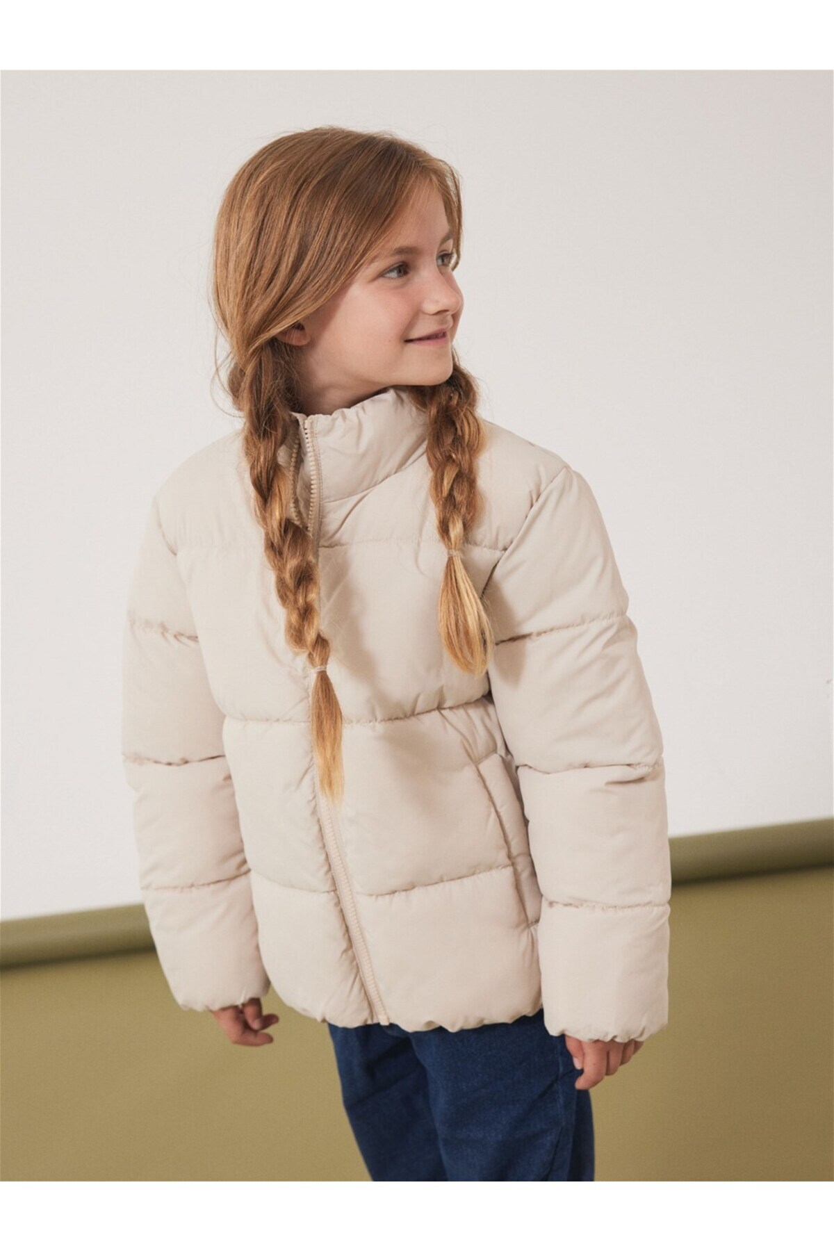 name ıt-Stand Collar Cream Girl's Puffer Jacket13228727 1