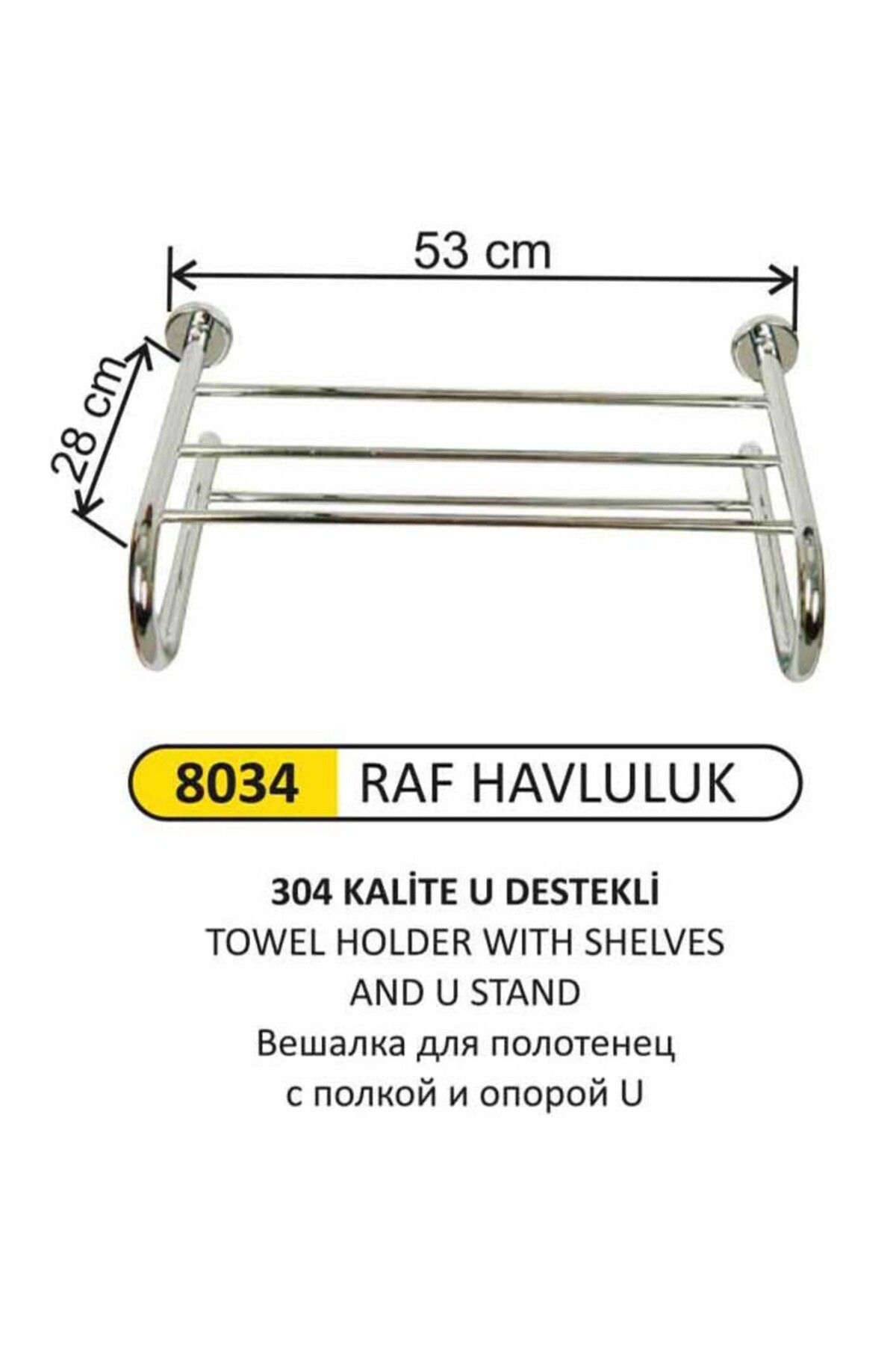Arı Metal U DESTEKLİ RAF HAVLULUK 304 KALİTE PASLANMAZ