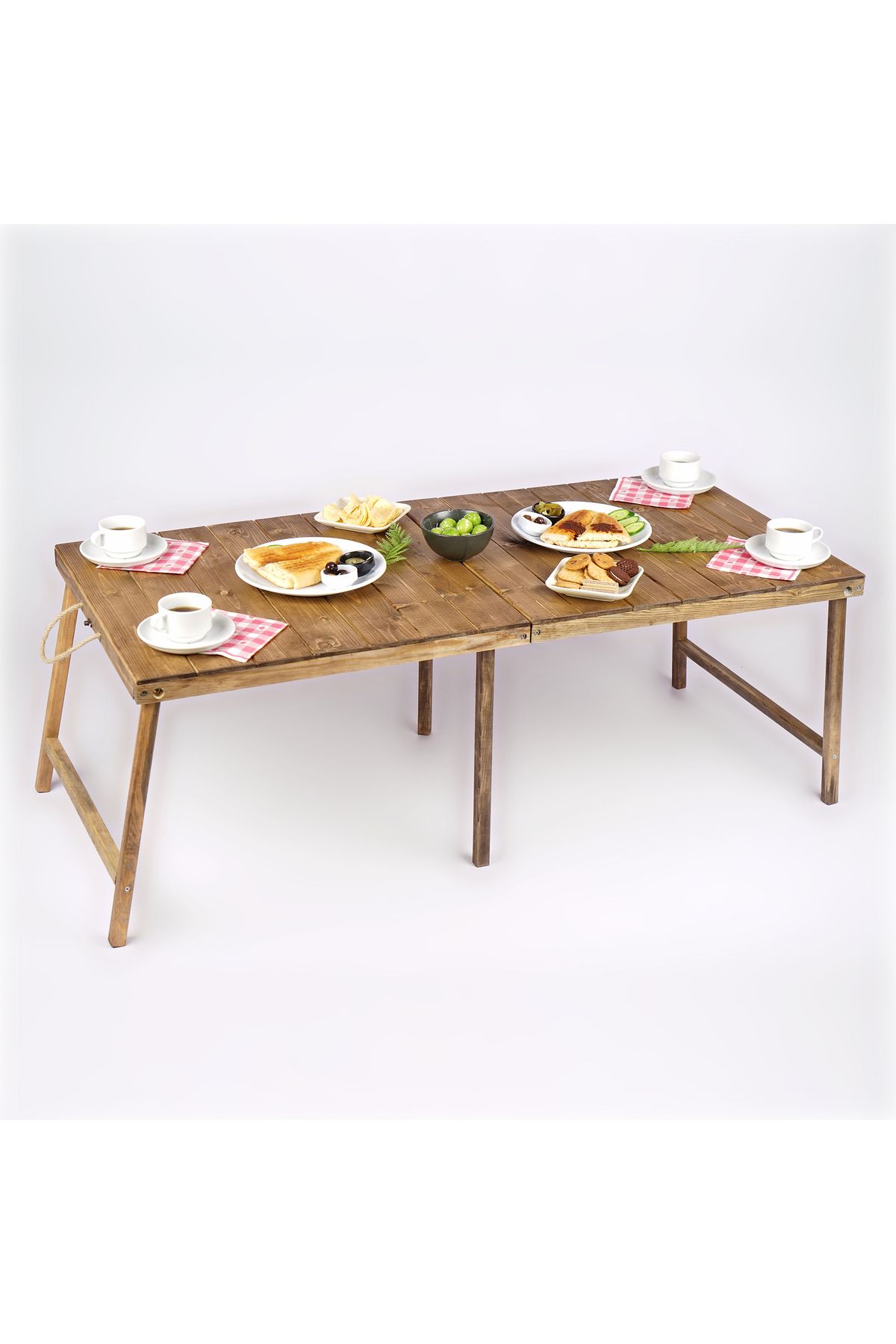 WOODENSA Kamp Masası, Katlanabilir Model, Piknik Ve Bahçe Masası, 60x120cm Ceviz