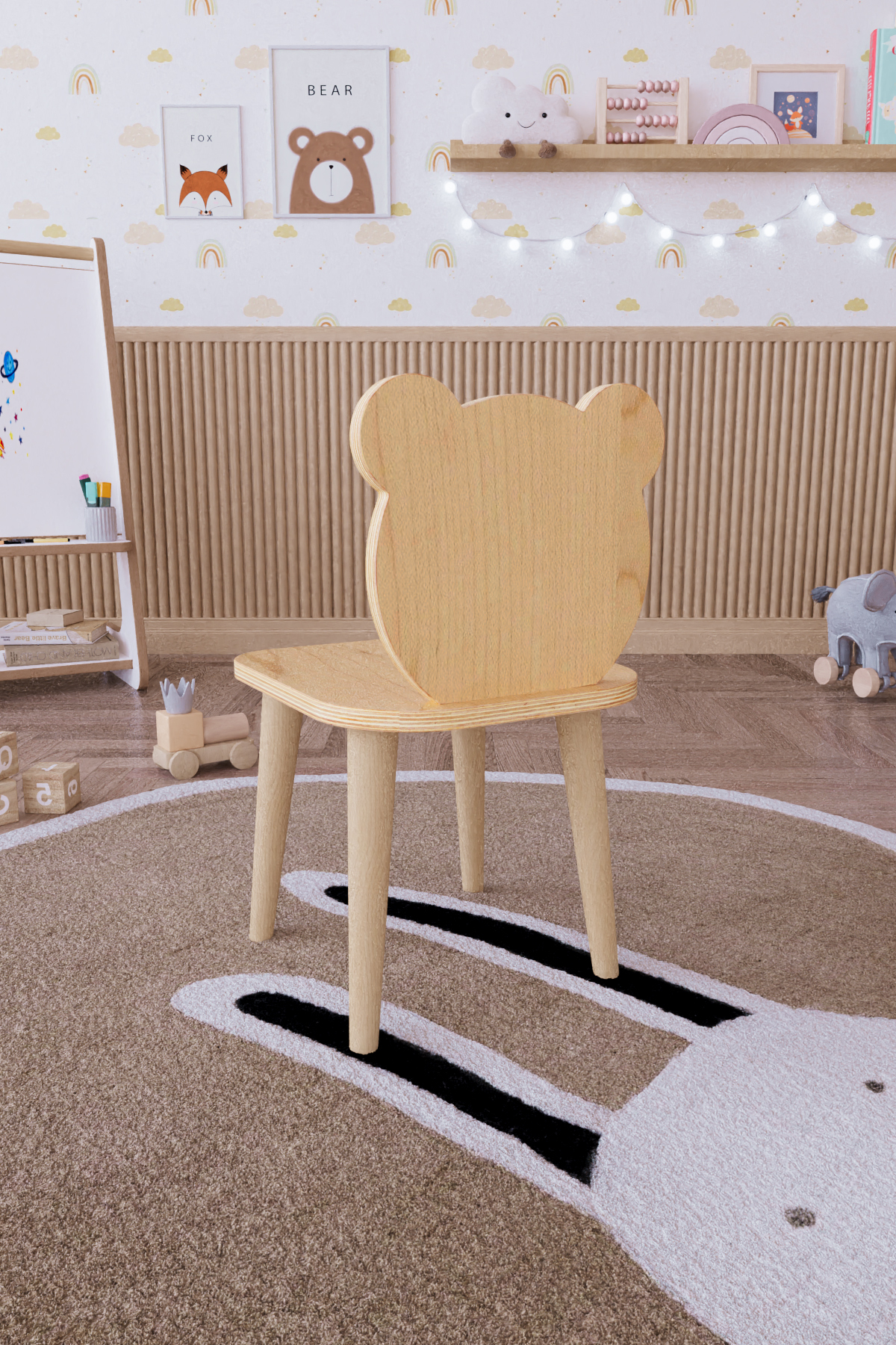 OBİ Atölye Ahşap Oyun Aktivite Masası Suya Karşı Dayanıklı Ahşap 2 adet Ayıcık Sandalyeli fotoğrafı 5 (önizleme)